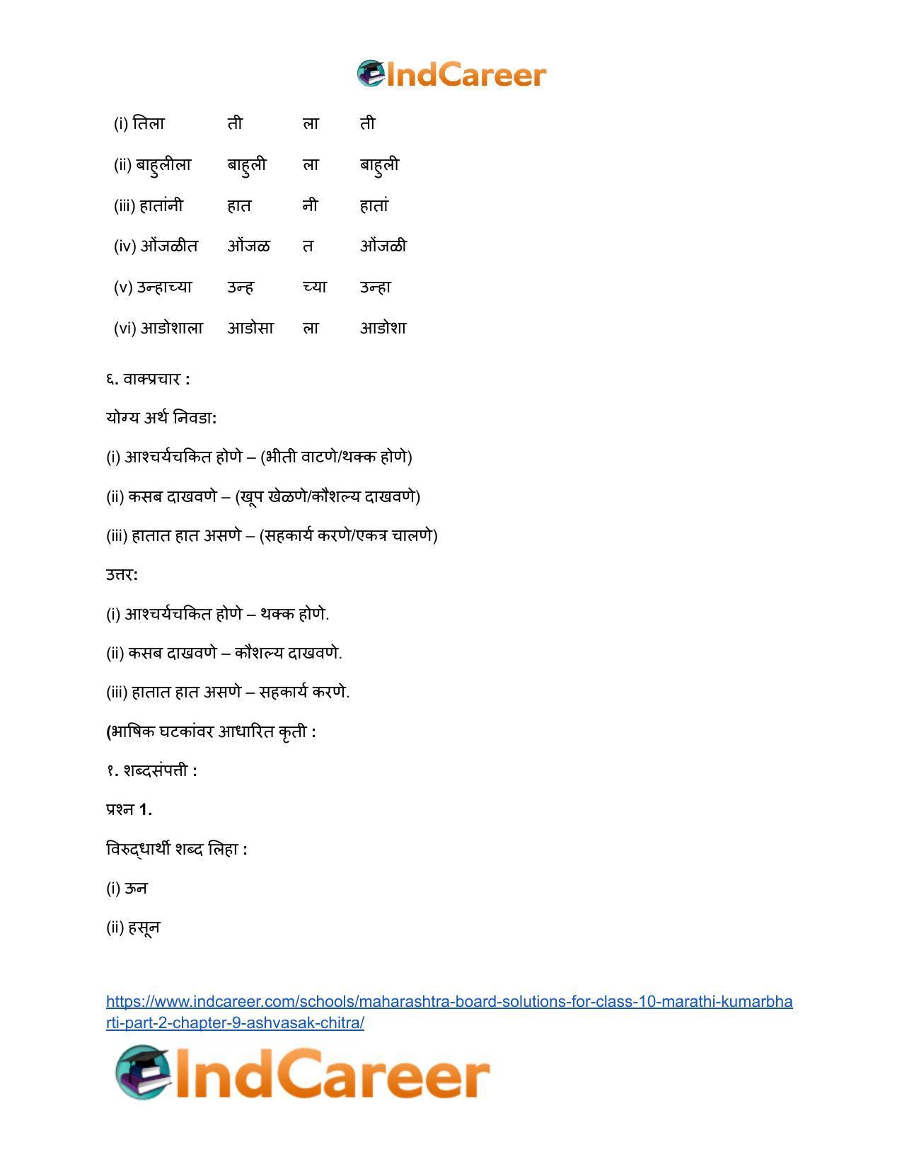 Maharashtra Board Solutions for Class 10- Marathi Kumarbharti (Part- 2): Chapter 9- आश्वासक चित्र - Page 17