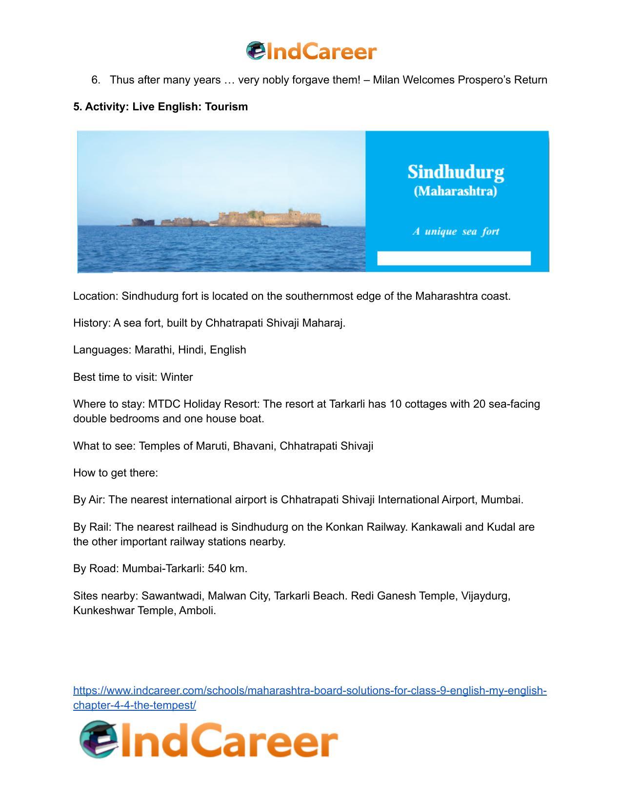 Maharashtra Board Solutions for Class 9- English (My English): Chapter 4.4- The Tempest - Page 9
