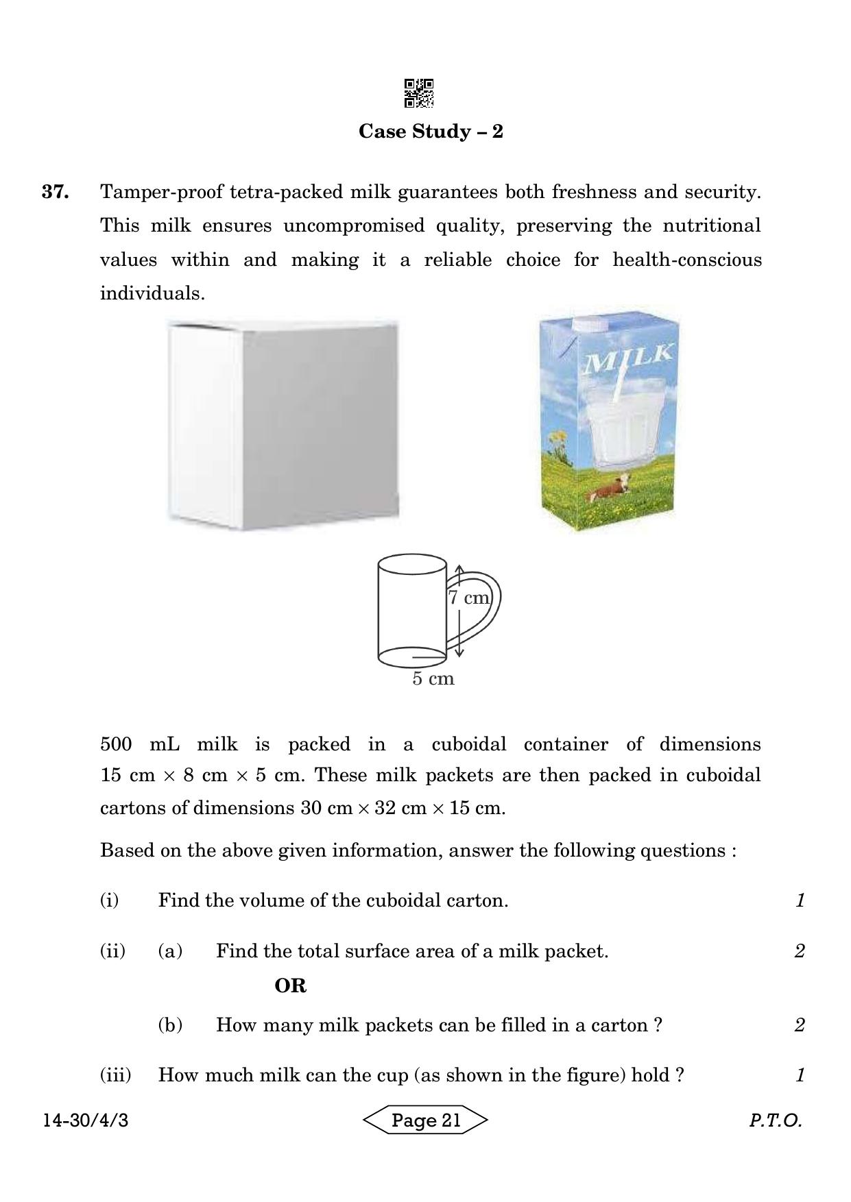CBSE Class 10 30-4-3 Mathematics Standard 2024 Question Paper - Page 21