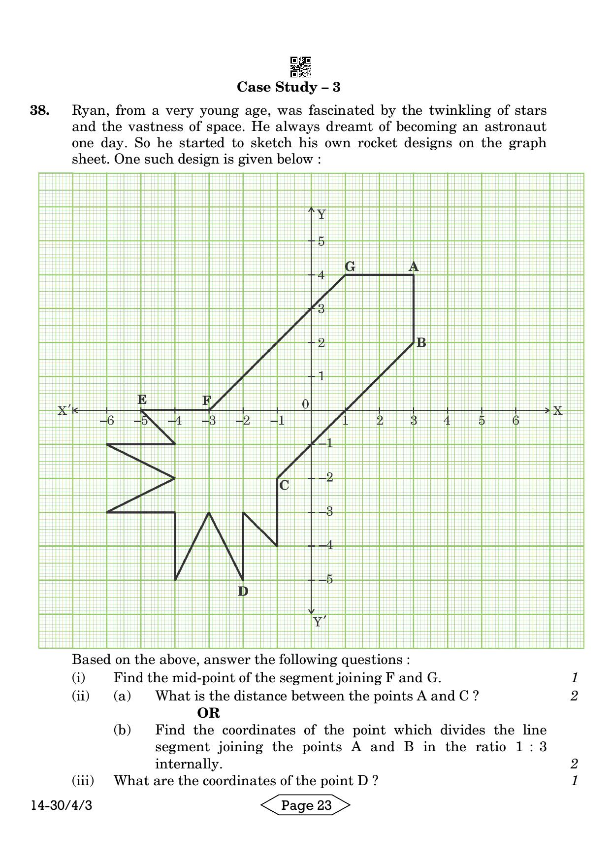 CBSE Class 10 30-4-3 Mathematics Standard 2024 Question Paper - Page 23