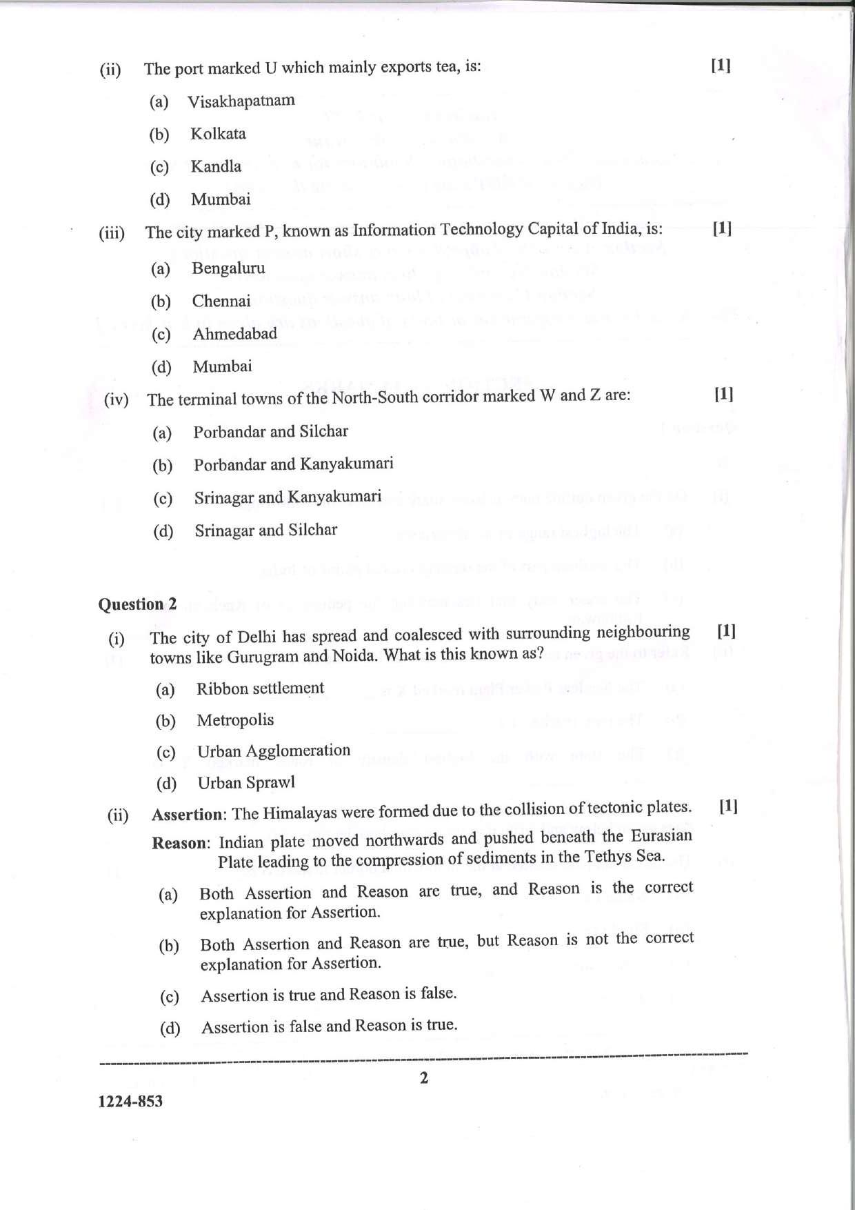 ISC Class 12 Geography 2024 Question Paper - Page 2
