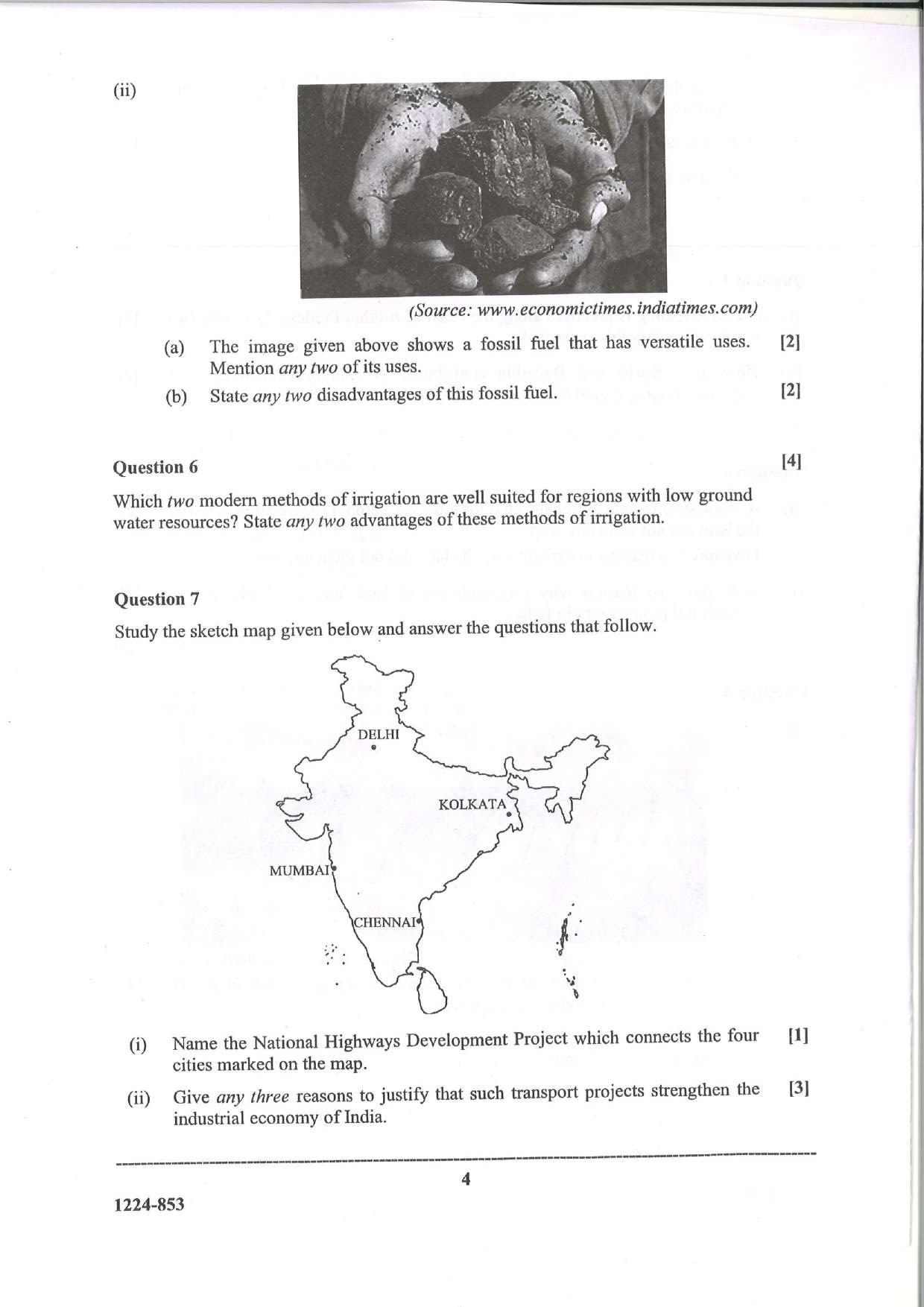 ISC Class 12 Geography 2024 Question Paper - Page 4