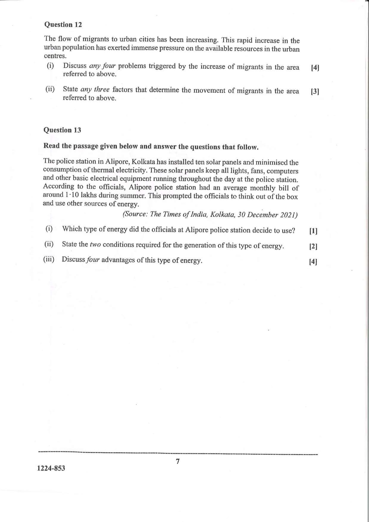 ISC Class 12 Geography 2024 Question Paper - Page 7