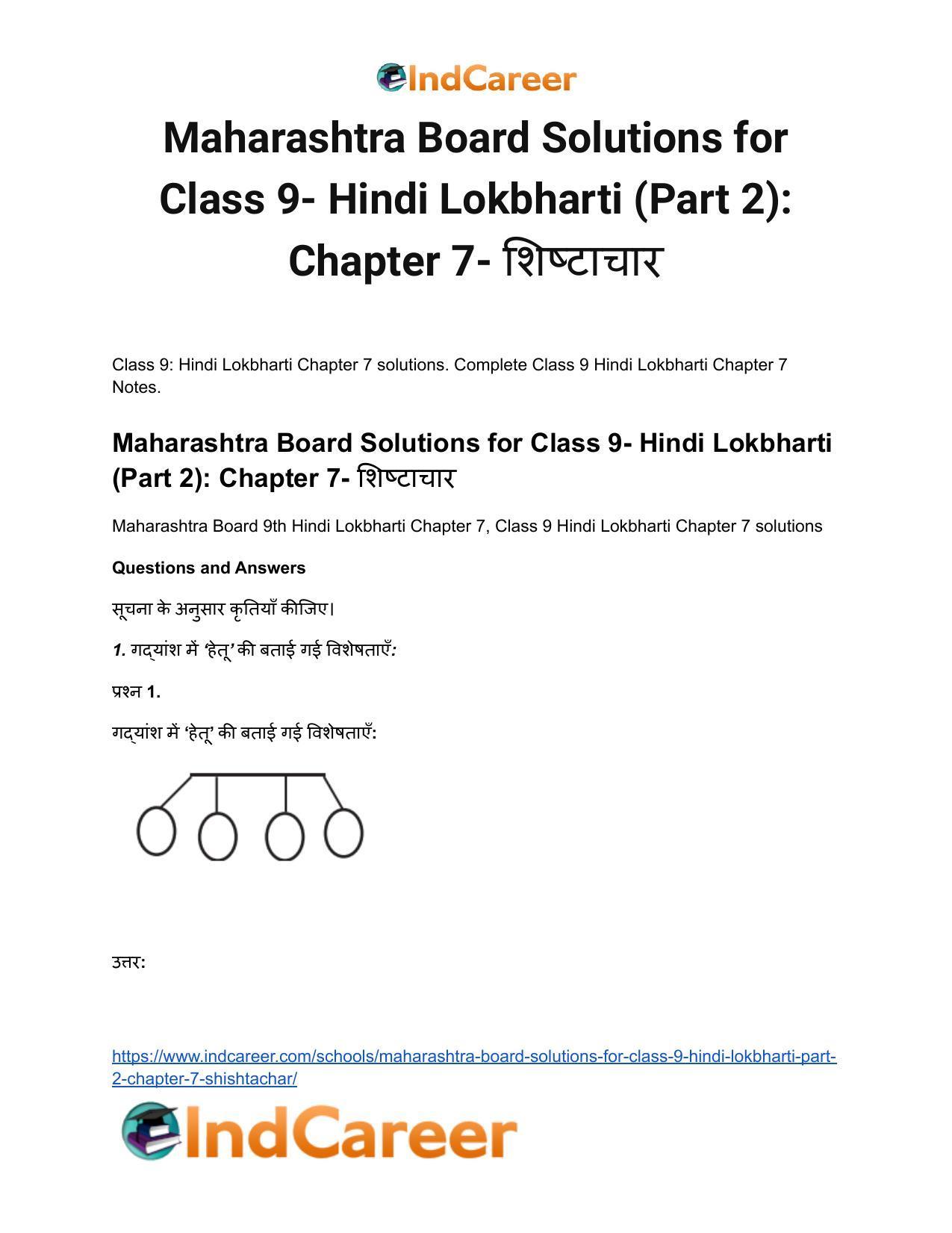 Maharashtra Board Solutions for Class 9- Hindi Lokbharti (Part 2): Chapter 7- शिष्टाचार - Page 2