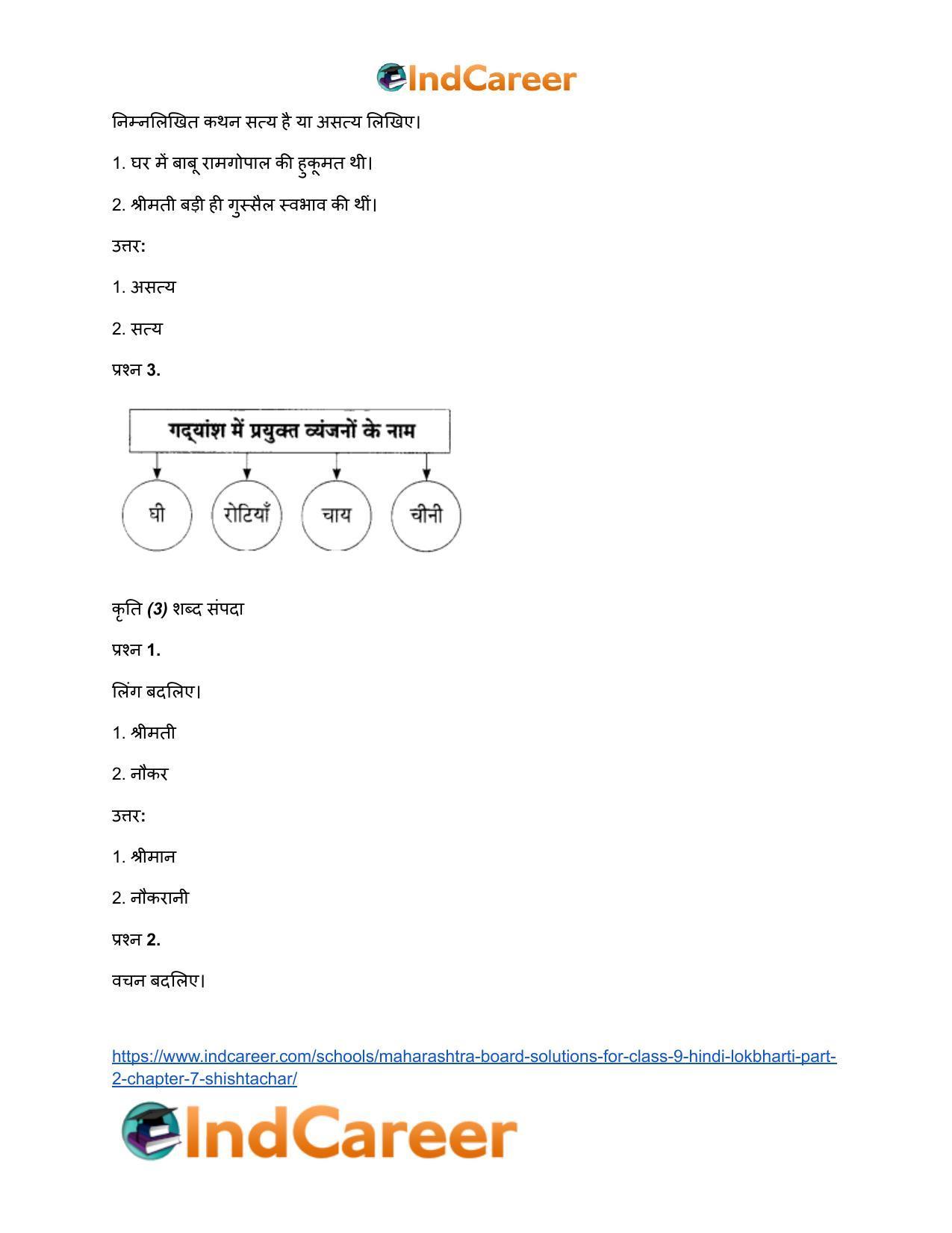 Maharashtra Board Solutions for Class 9- Hindi Lokbharti (Part 2): Chapter 7- शिष्टाचार - Page 13