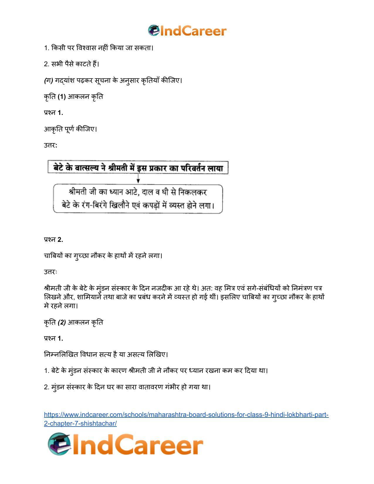 Maharashtra Board Solutions for Class 9- Hindi Lokbharti (Part 2): Chapter 7- शिष्टाचार - Page 15