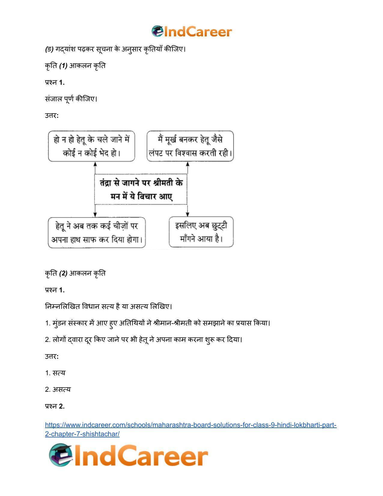 Maharashtra Board Solutions for Class 9- Hindi Lokbharti (Part 2): Chapter 7- शिष्टाचार - Page 22