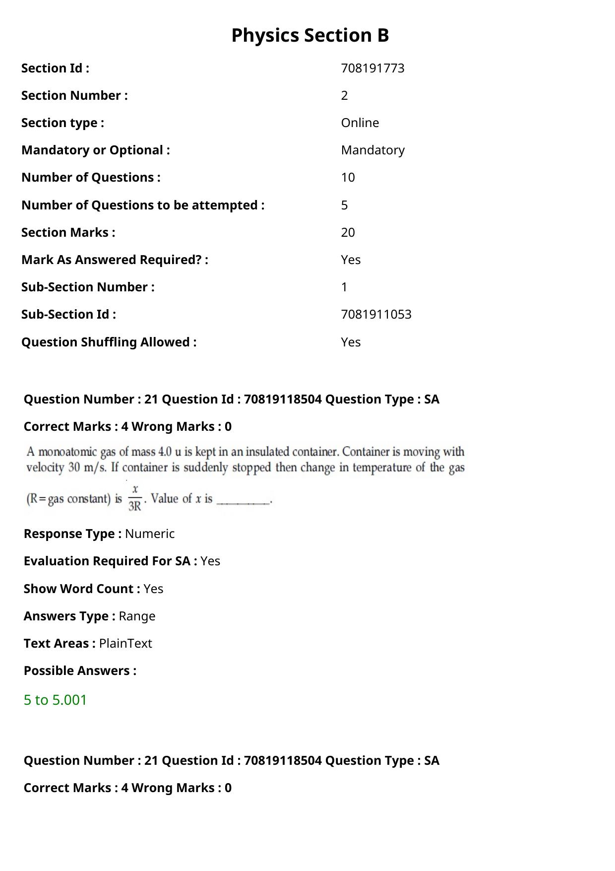 JEE Mains 2021: BTech Tamil (Shift 1) 25-02-2021 Question Paper - Page 27