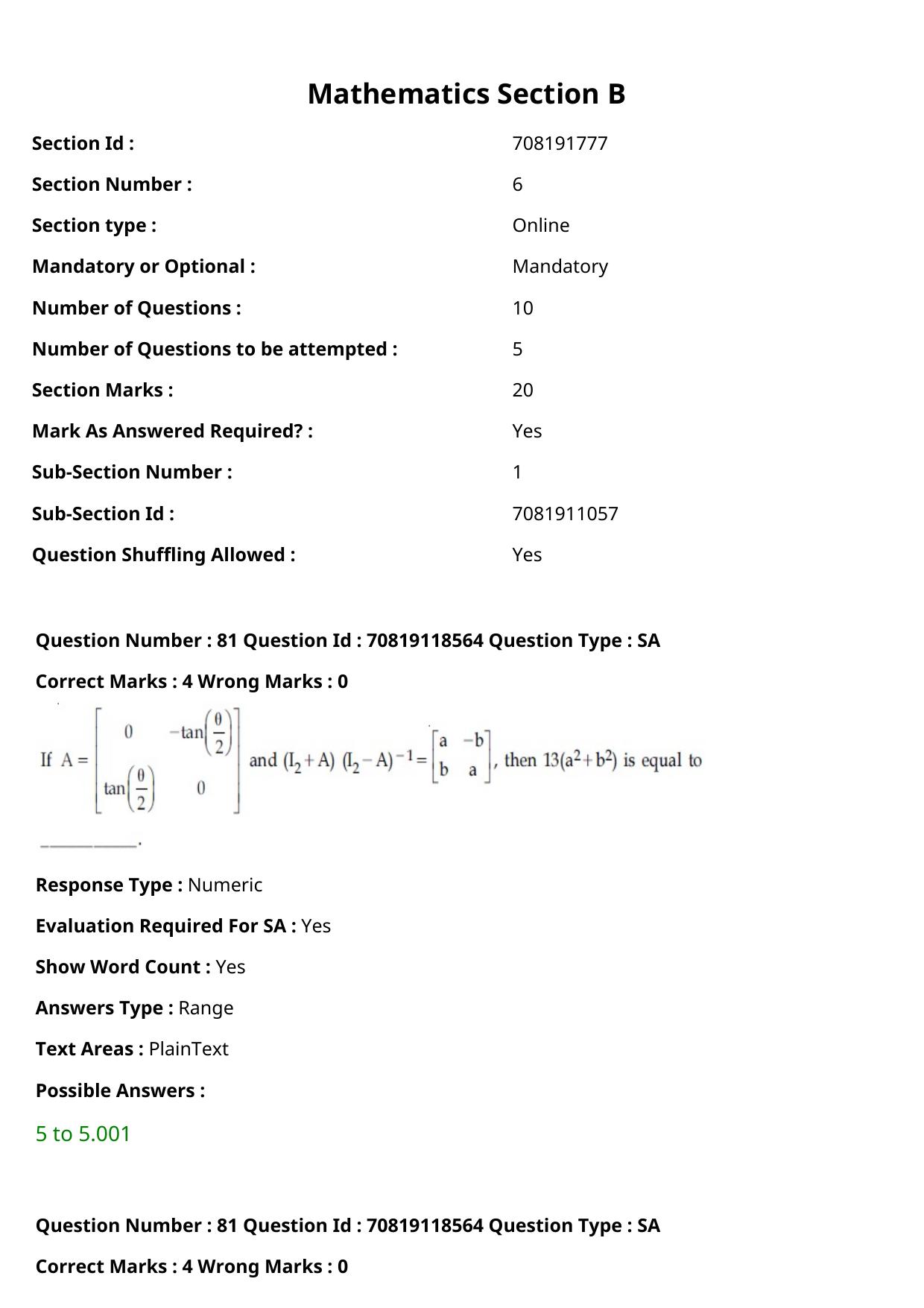 JEE Mains 2021: BTech Tamil (Shift 1) 25-02-2021 Question Paper - Page 97