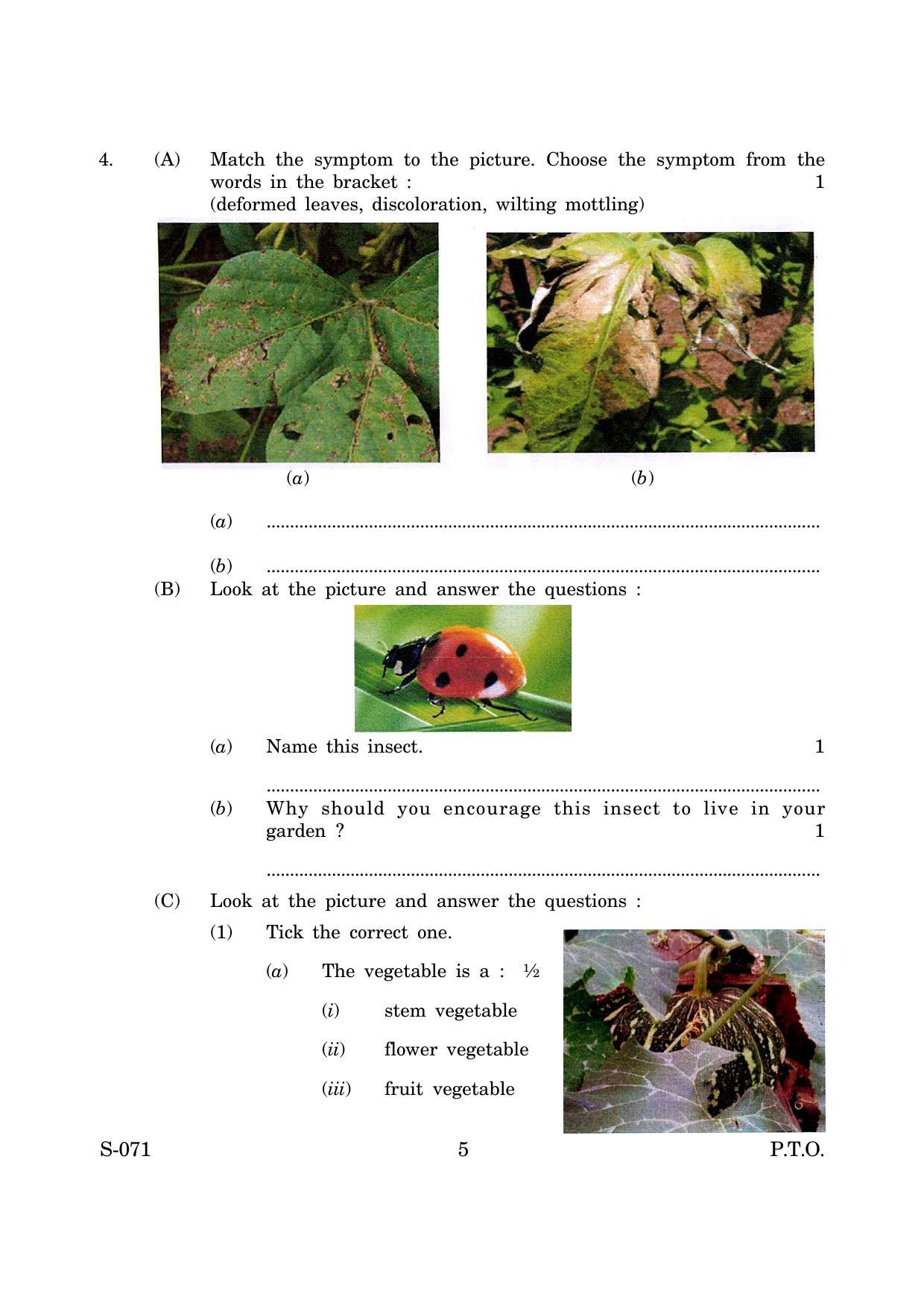 Goa Board Class 10 Home Vegetable Gardens Cwsn (March 2019) Question Paper - Page 5