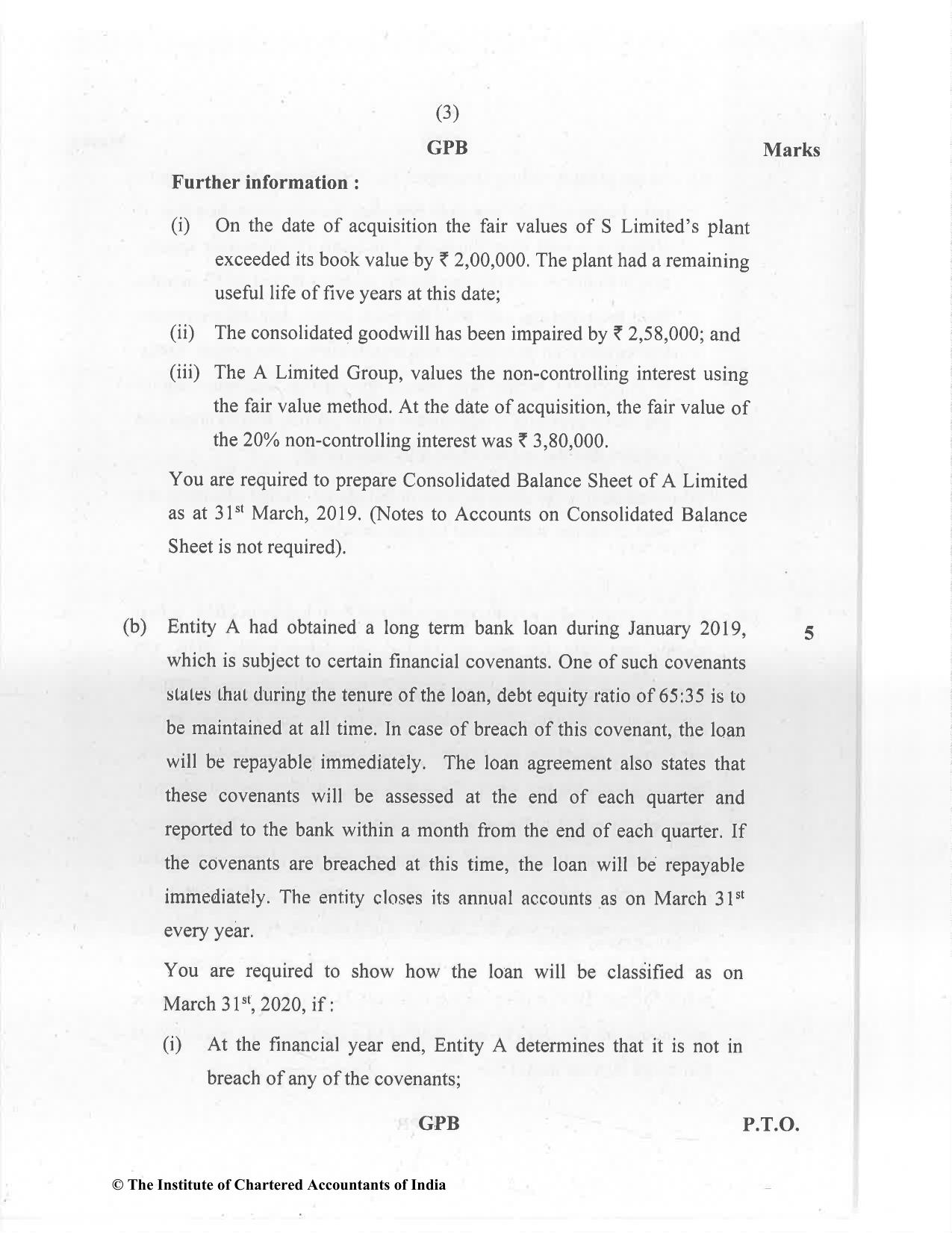 CA Final Jan 2021 Question Paper - Paper 1 – Financial Reporting - Page 3