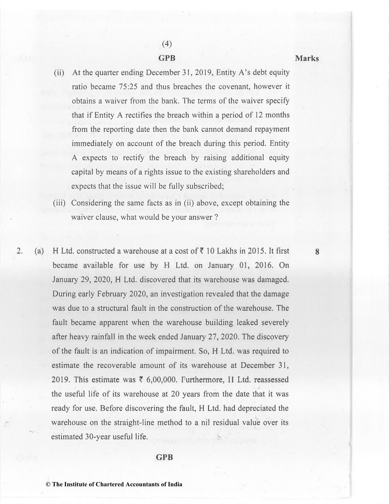 CA Final Jan 2021 Question Paper - Paper 1 – Financial Reporting - Page 4
