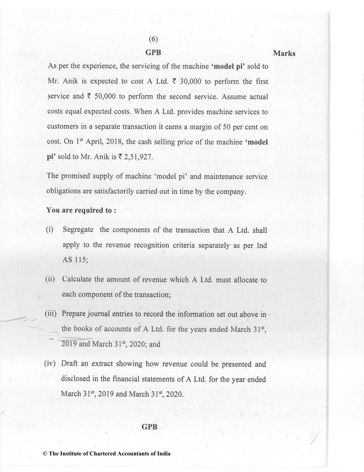 CA Final Jan 2021 Question Paper - Paper 1 – Financial Reporting - Page 6