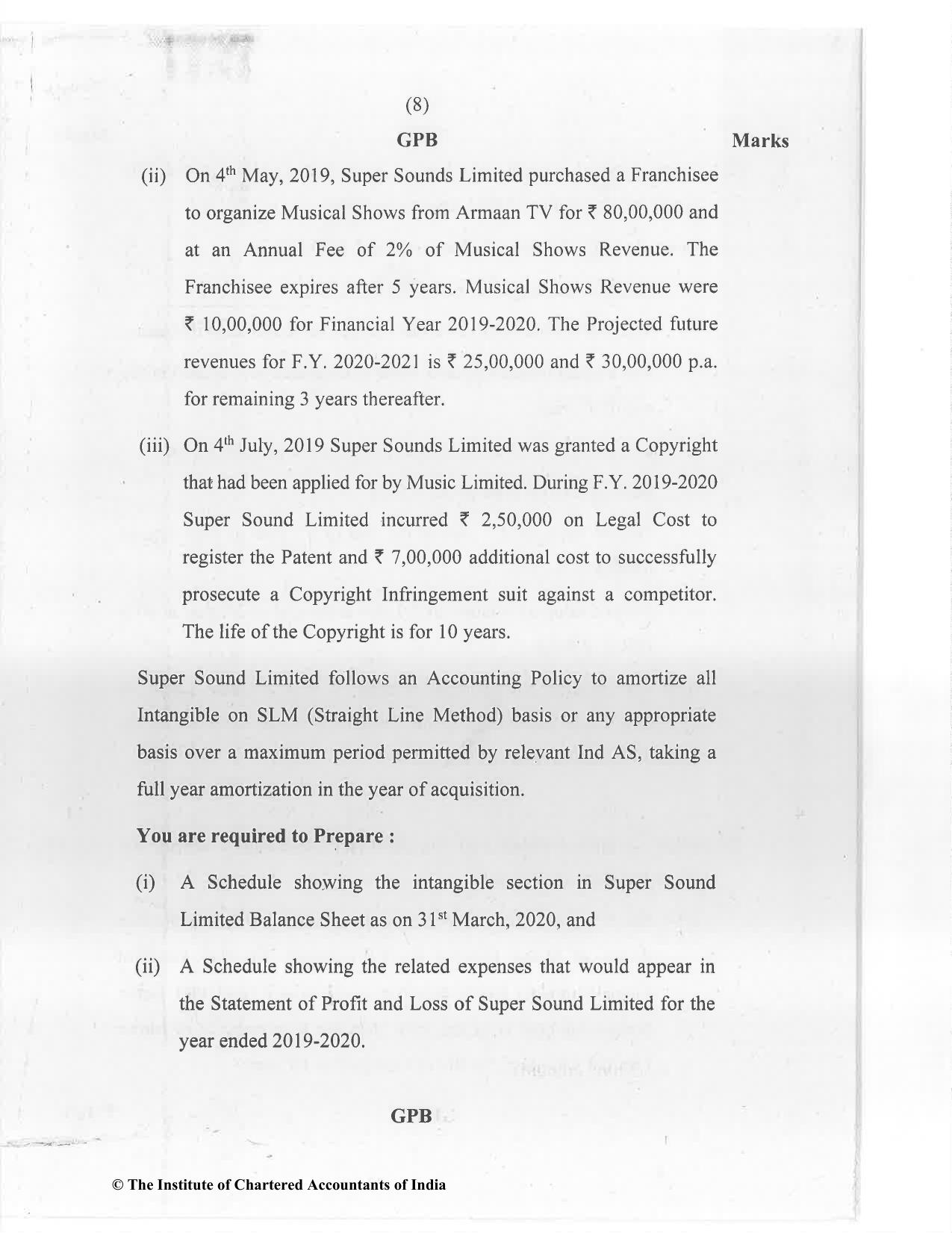 CA Final Jan 2021 Question Paper - Paper 1 – Financial Reporting - Page 8