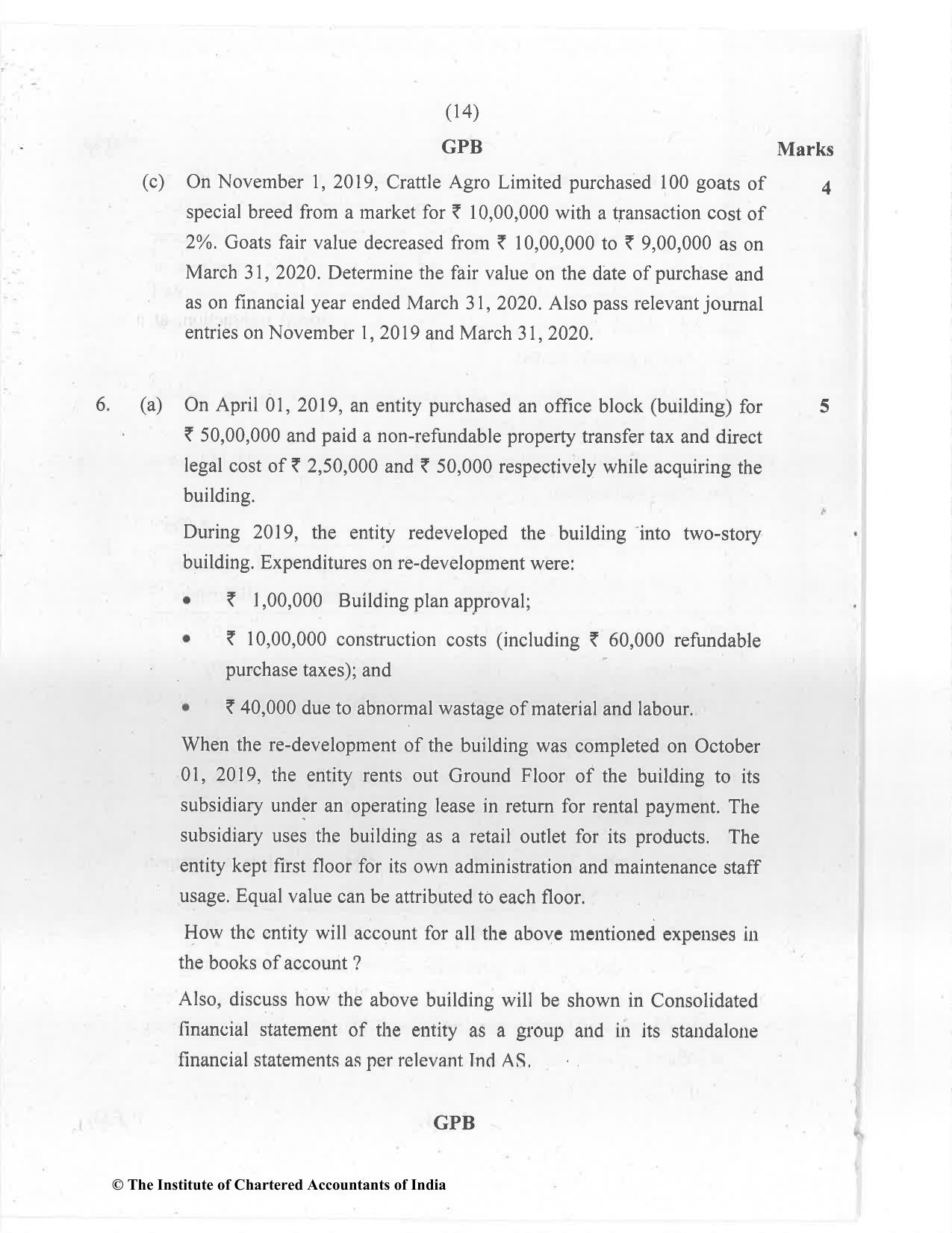 CA Final Jan 2021 Question Paper - Paper 1 – Financial Reporting - Page 14