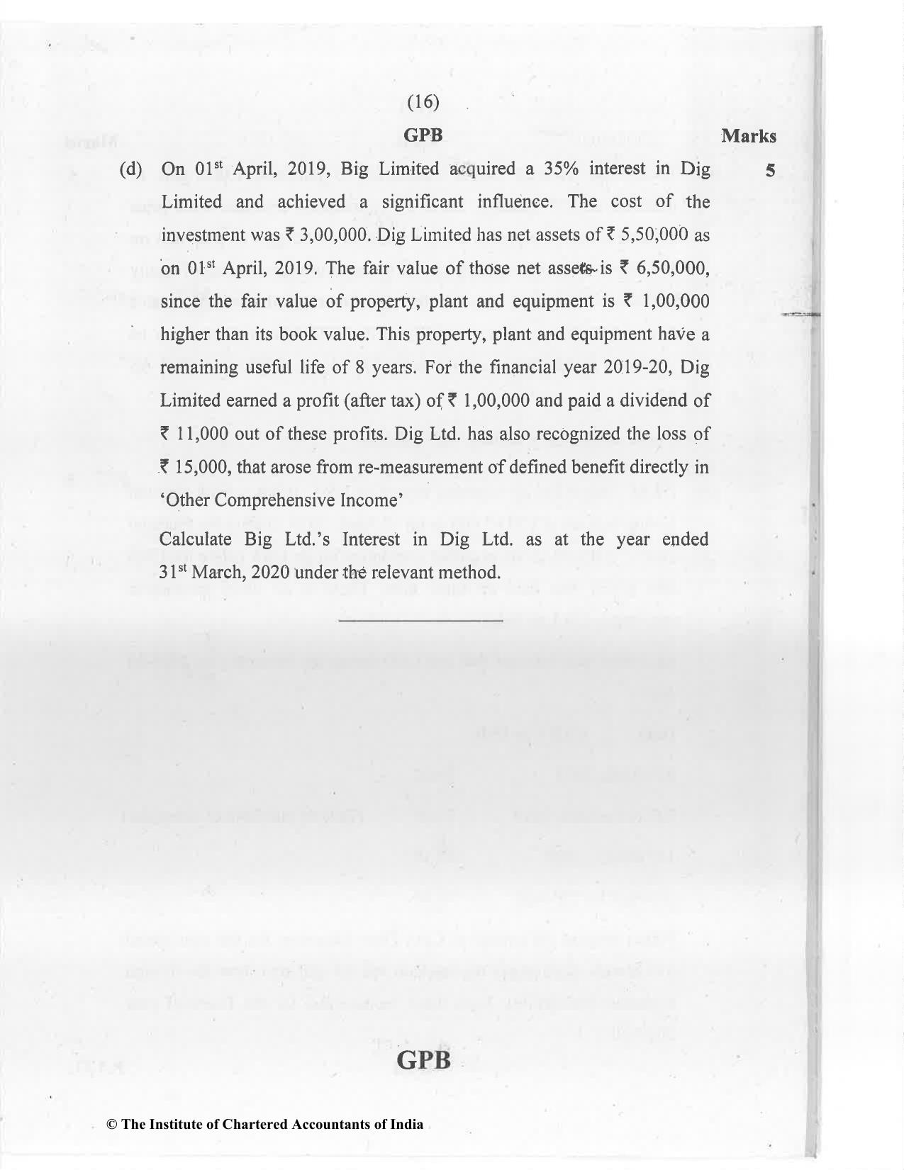 CA Final Jan 2021 Question Paper - Paper 1 – Financial Reporting - Page 16