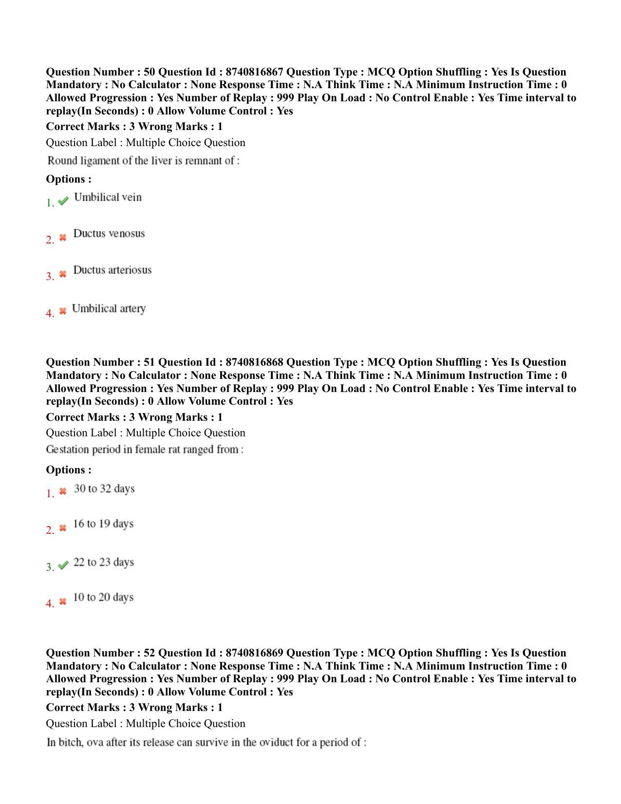 BHU RET Veterinary Gynaecology and Obstetrics 2020 Question Paper - Page 32