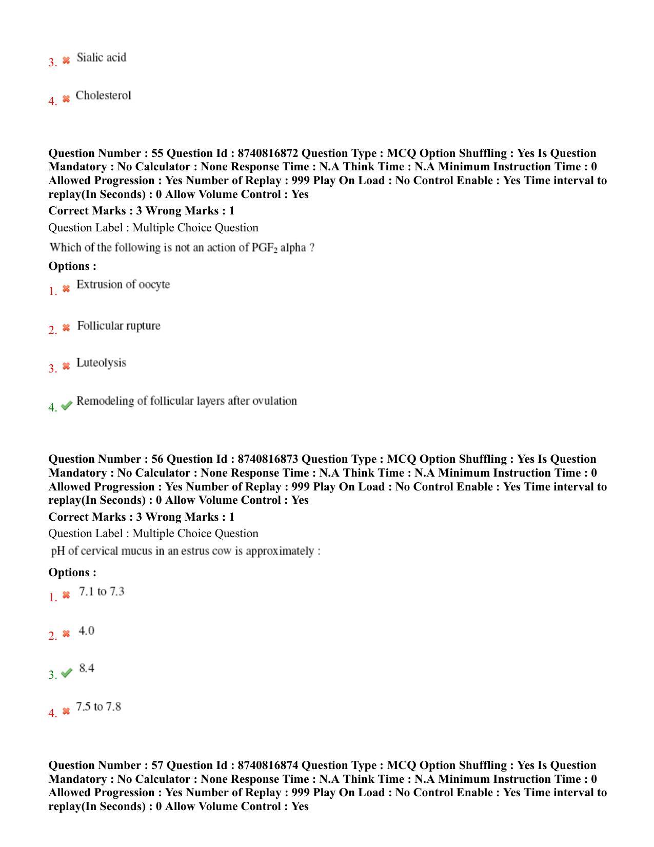 BHU RET Veterinary Gynaecology and Obstetrics 2020 Question Paper - Page 34