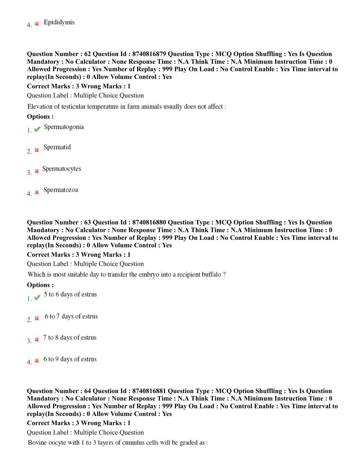 BHU RET Veterinary Gynaecology and Obstetrics 2020 Question Paper - Page 37