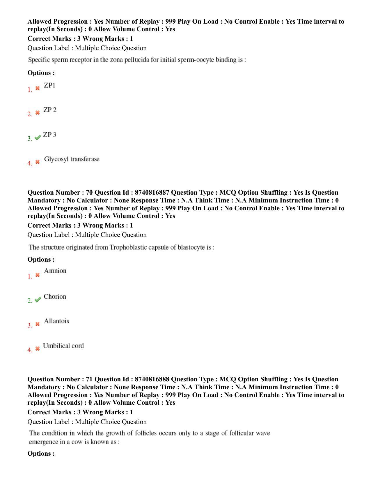 BHU RET Veterinary Gynaecology and Obstetrics 2020 Question Paper - Page 40