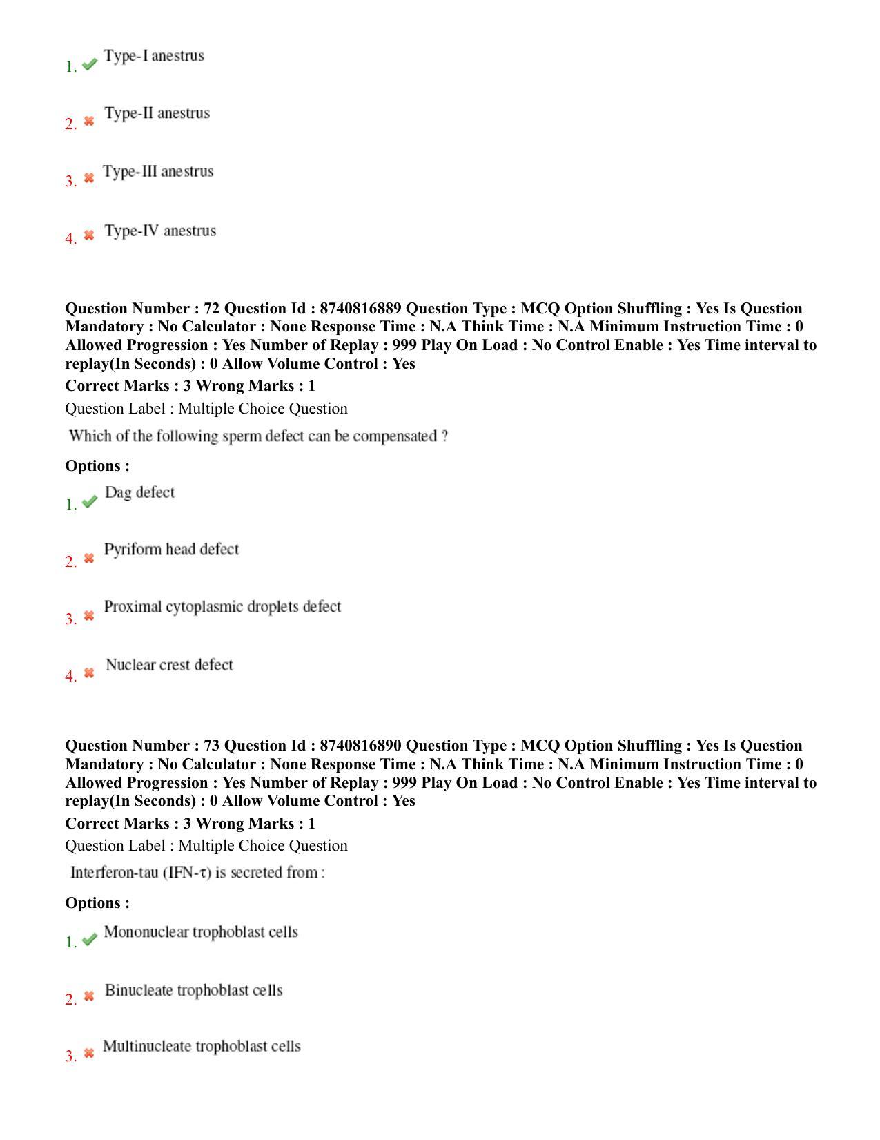 BHU RET Veterinary Gynaecology and Obstetrics 2020 Question Paper - Page 41