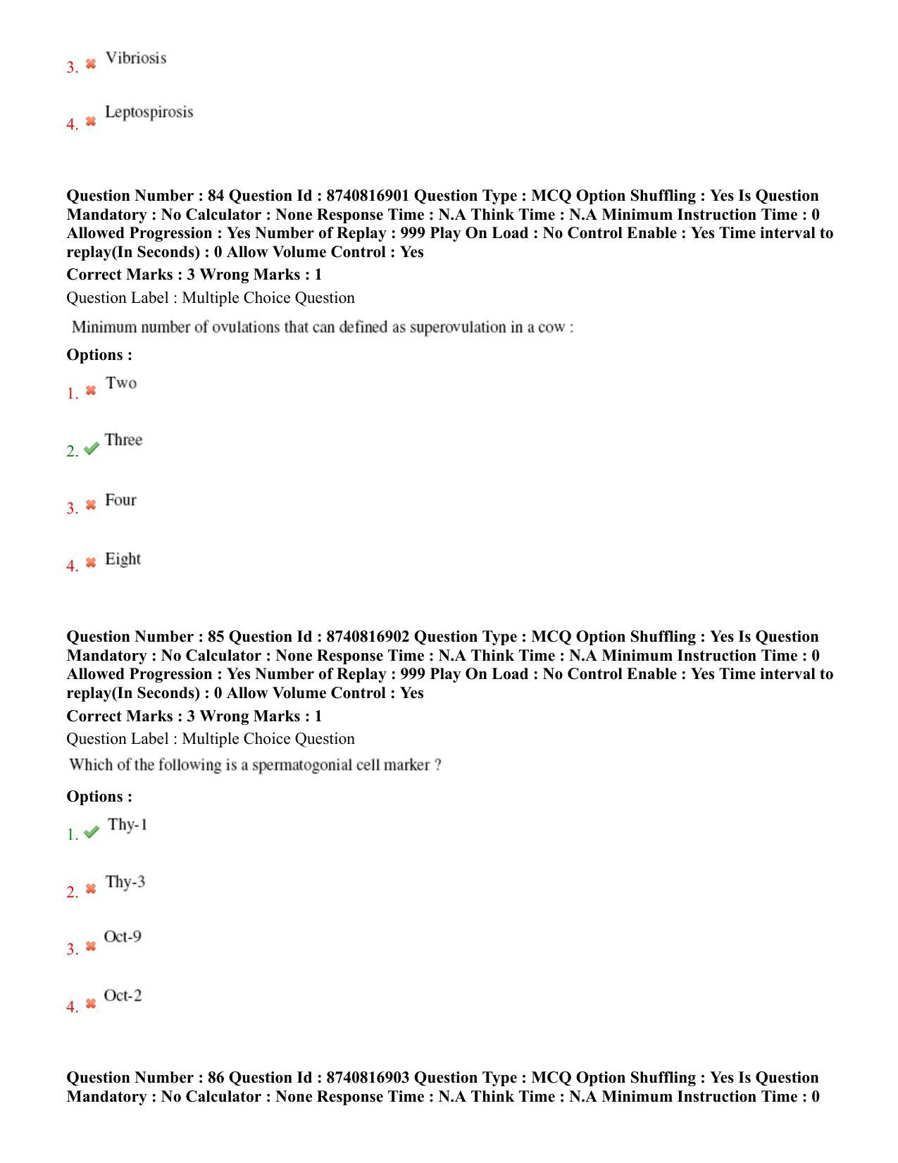 BHU RET Veterinary Gynaecology and Obstetrics 2020 Question Paper - Page 46