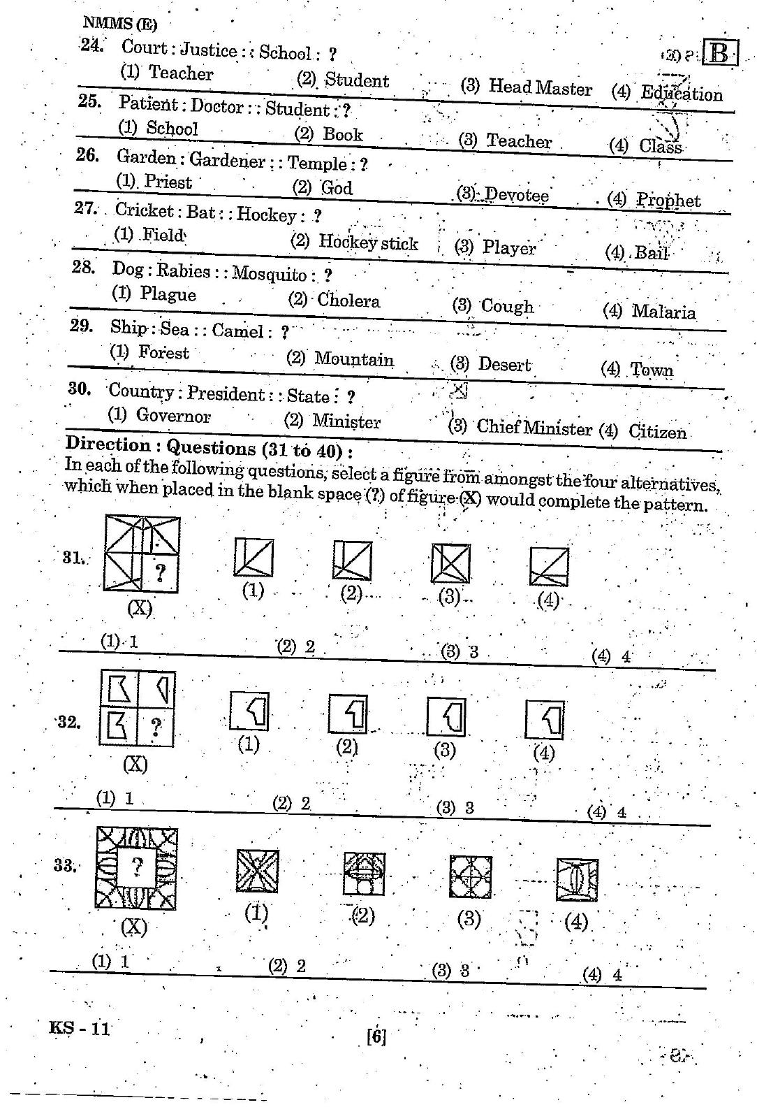 NMMS Feb 2021 - Booklet Code-B (English Medium) - Page 6