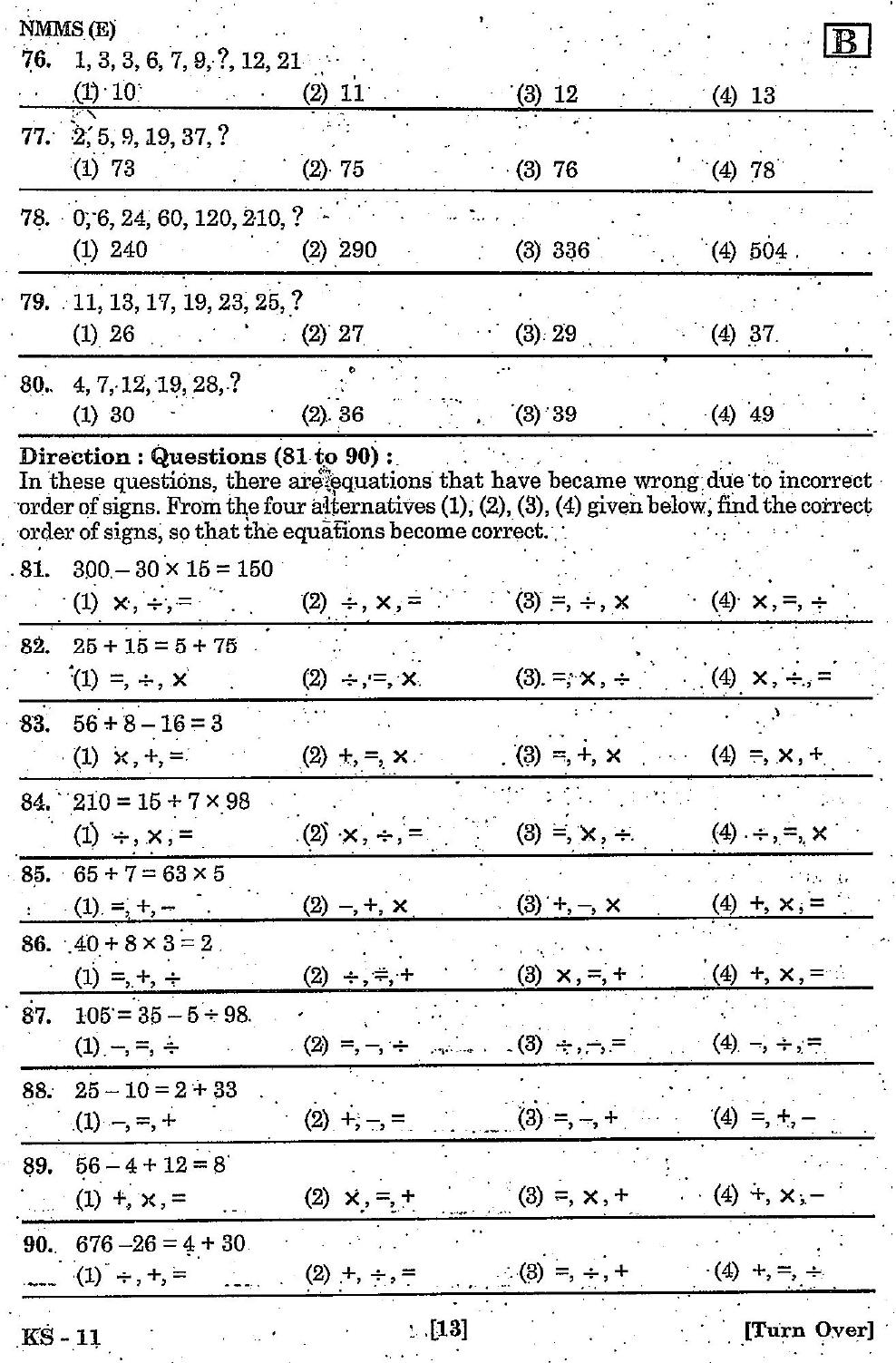 NMMS Feb 2021 - Booklet Code-B (English Medium) - Page 13