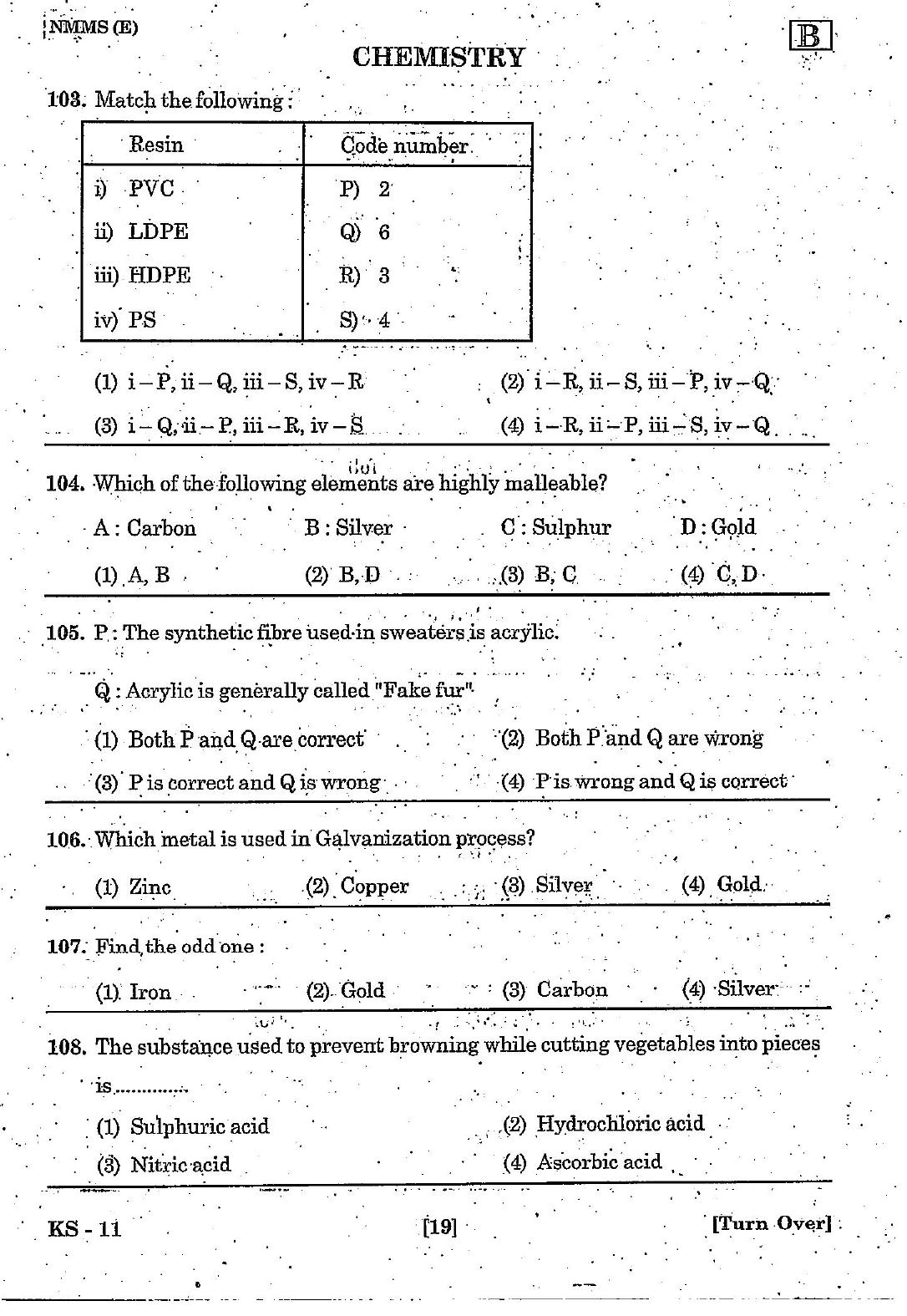 NMMS Feb 2021 - Booklet Code-B (English Medium) - Page 19