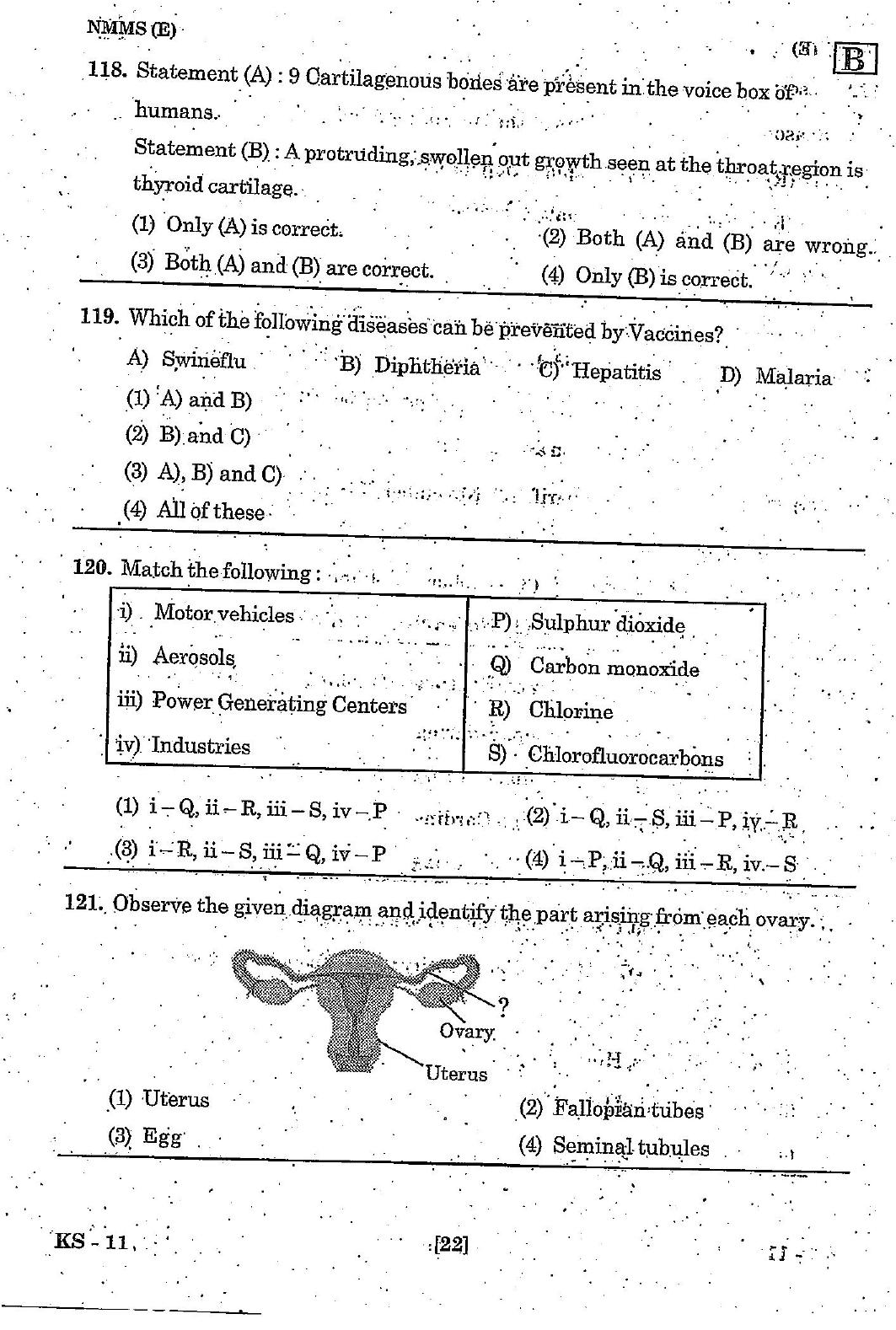 NMMS Feb 2021 - Booklet Code-B (English Medium) - Page 22