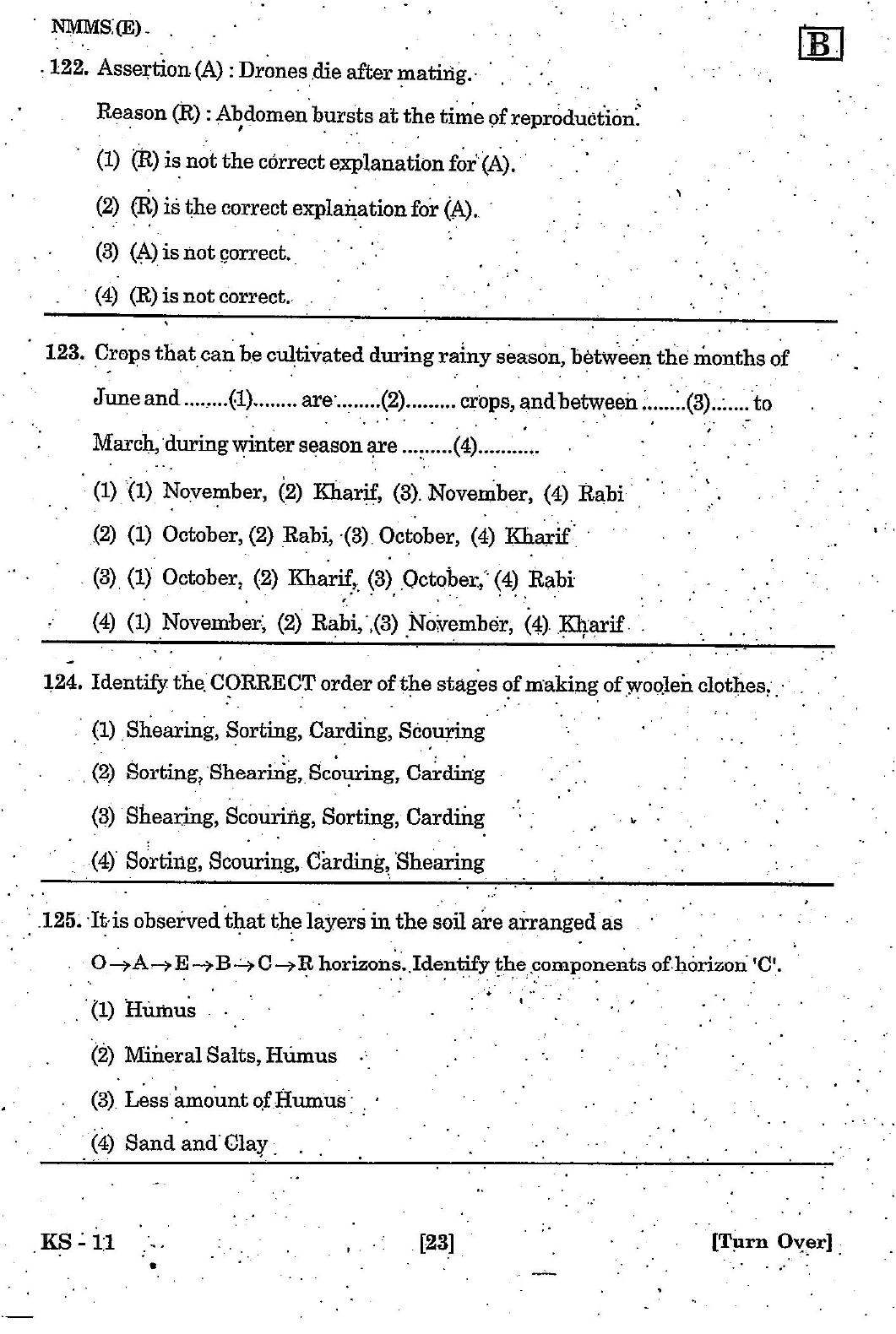 NMMS Feb 2021 - Booklet Code-B (English Medium) - Page 23