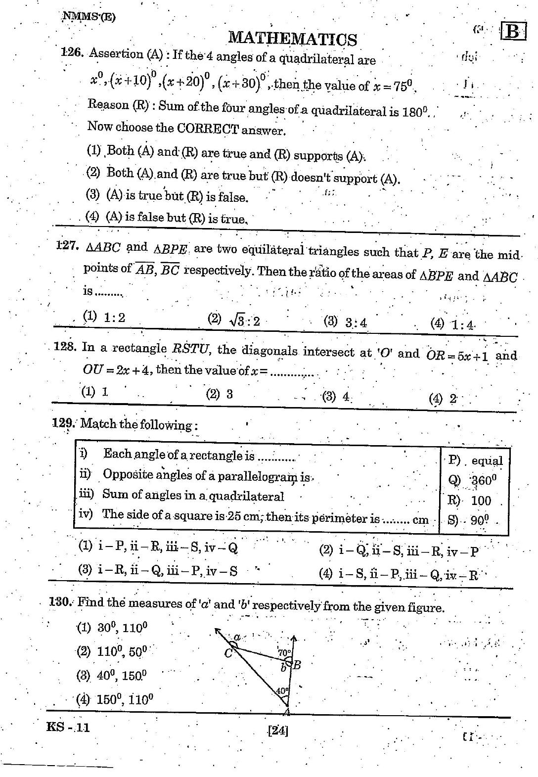 NMMS Feb 2021 - Booklet Code-B (English Medium) - Page 24