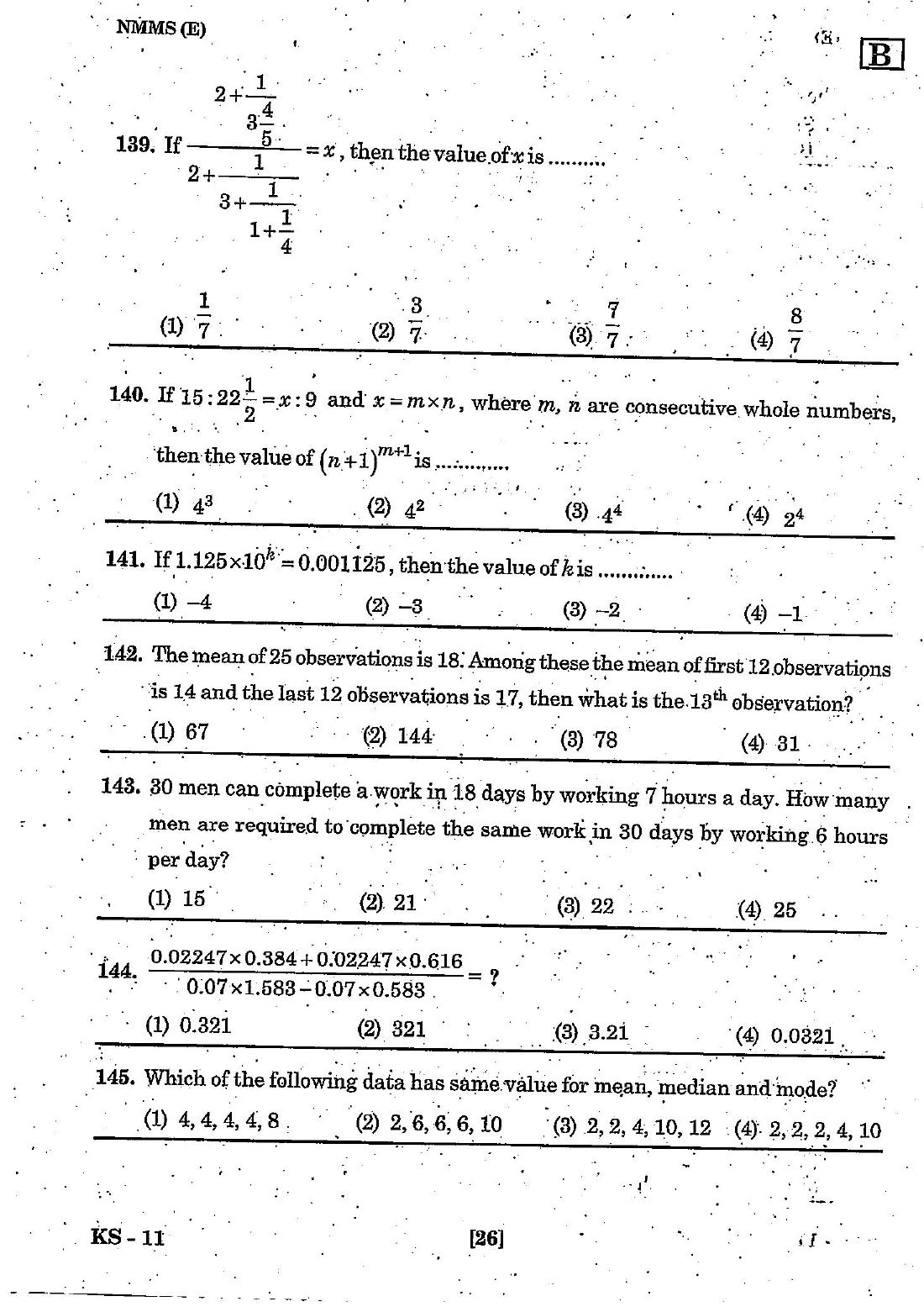NMMS Feb 2021 - Booklet Code-B (English Medium) - Page 26