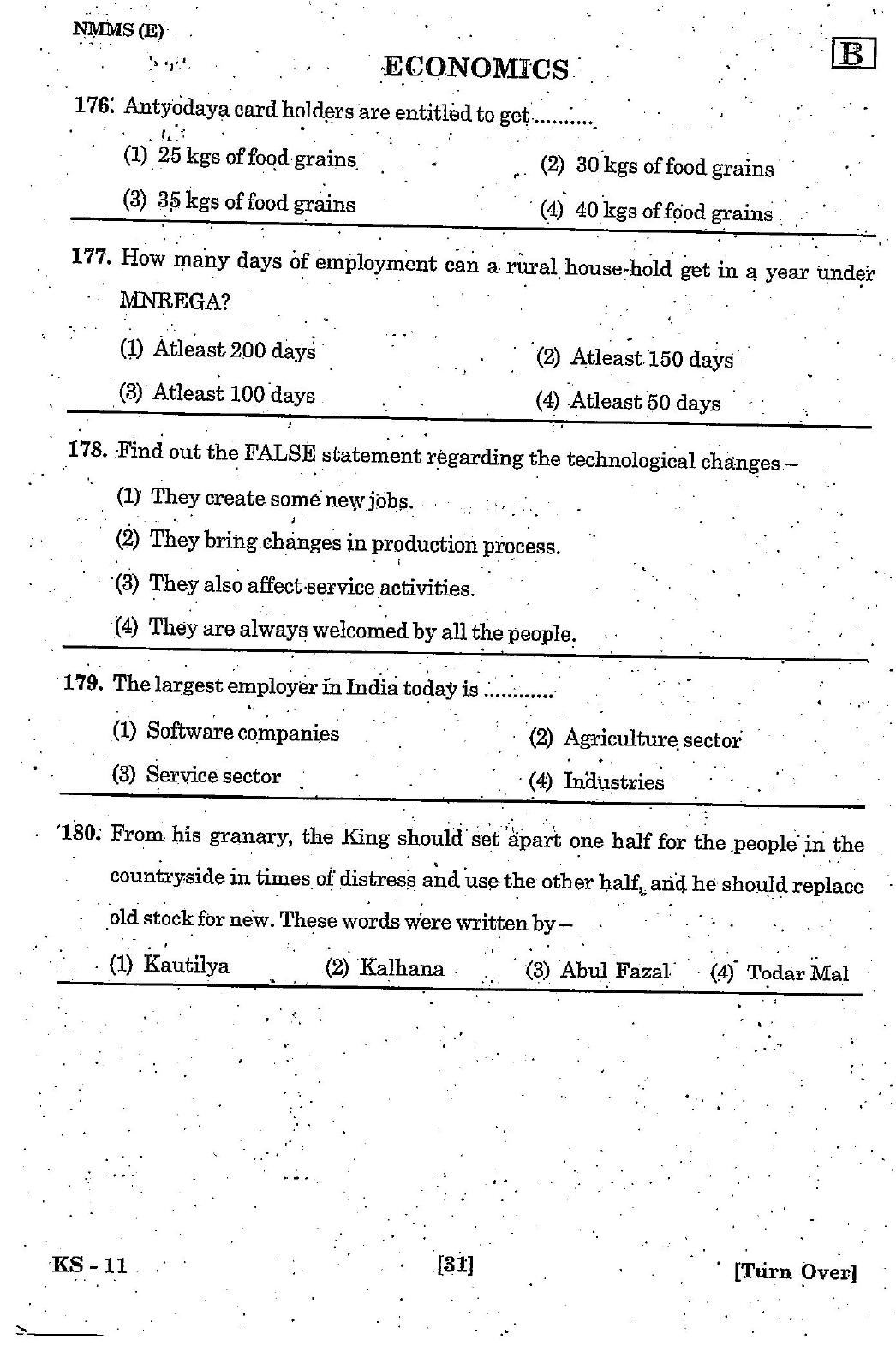 NMMS Feb 2021 - Booklet Code-B (English Medium) - Page 31