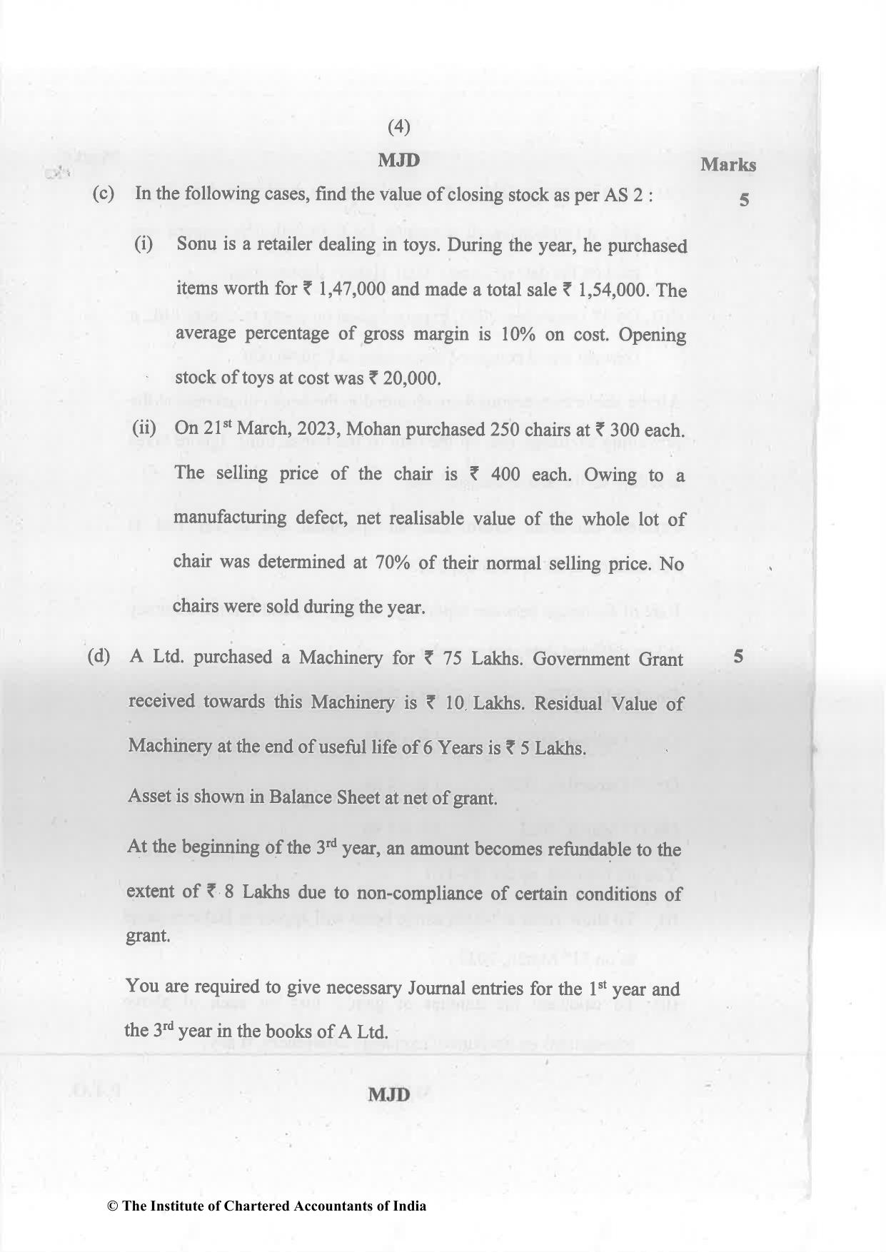 CA Inter Nov 2023 Question Paper - Paper 1 - Accounting - Page 4
