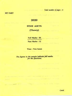 AHSEC Class 12 Fine Arts Question Papers 2020