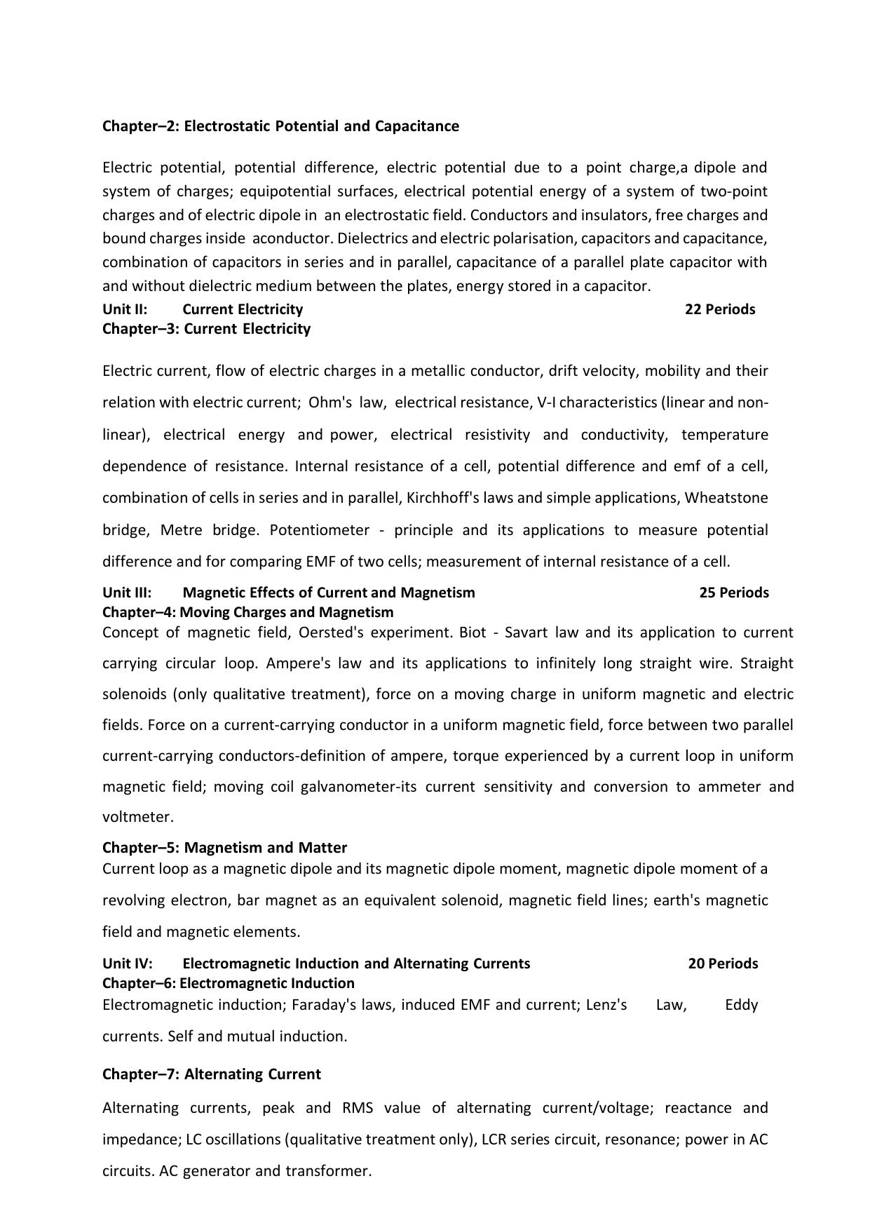 AHSEC 2nd Year Physics Syllabus - Page 2