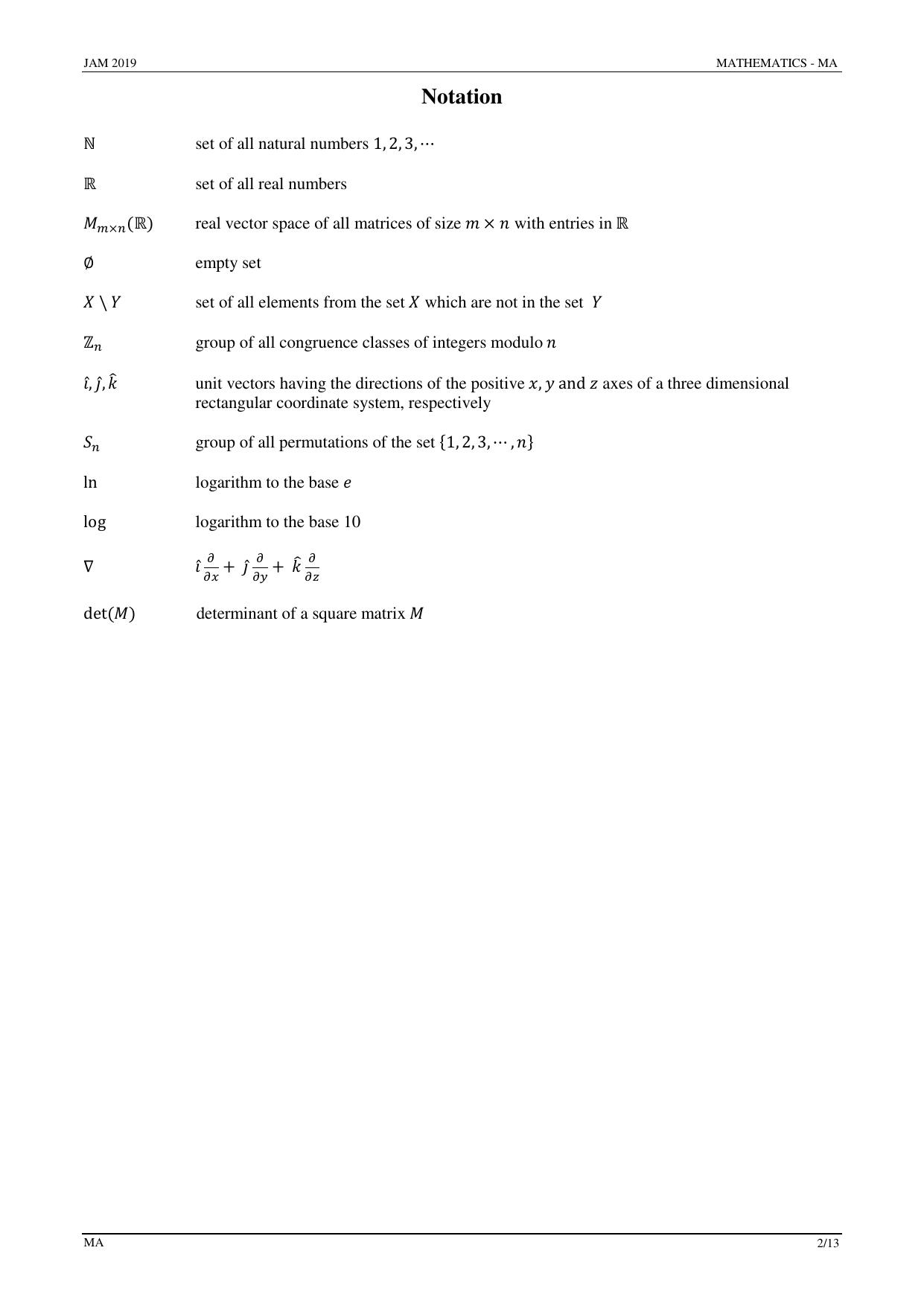 JAM 2019: MA Question Paper - Page 2