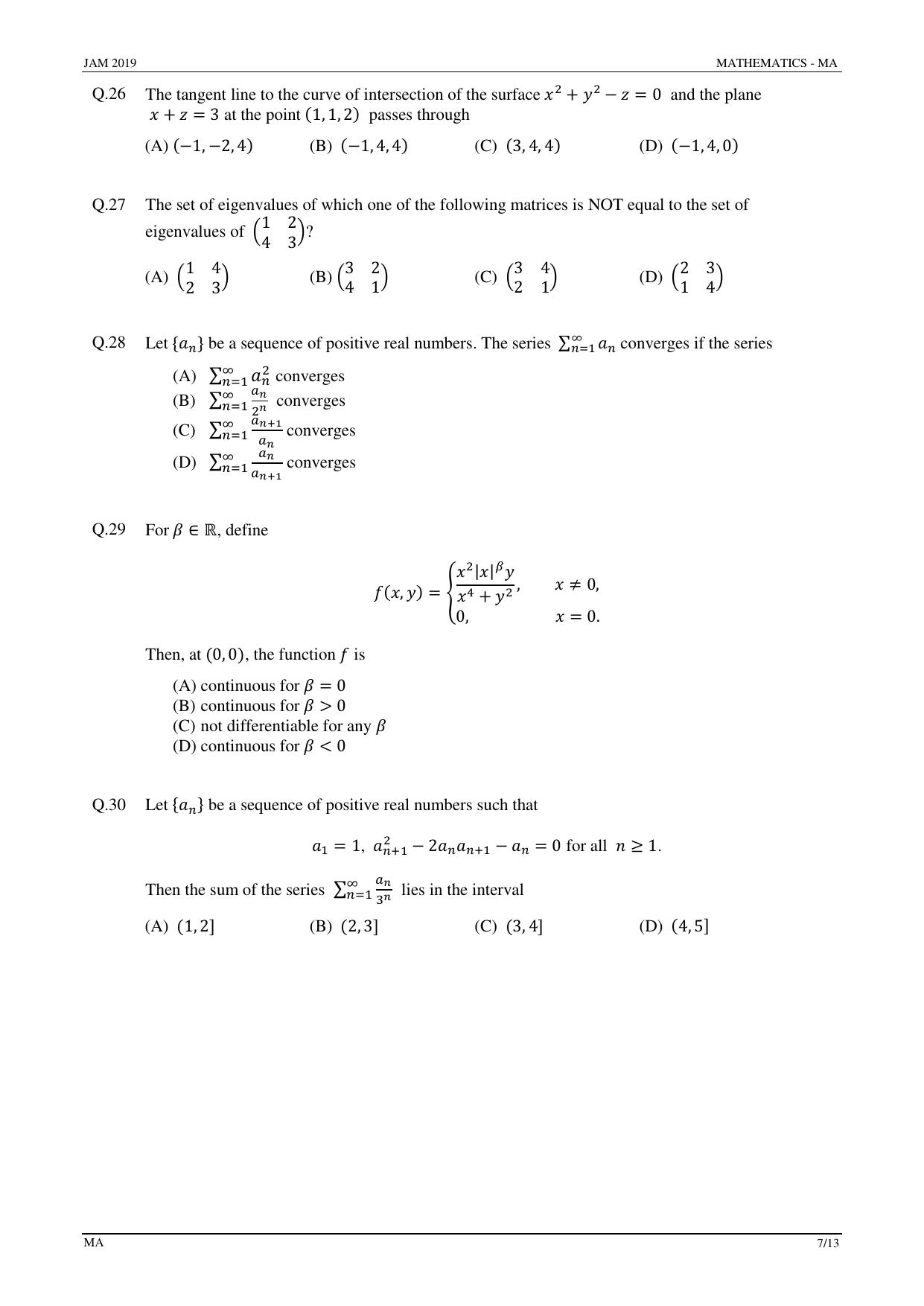 JAM 2019: MA Question Paper - Page 7