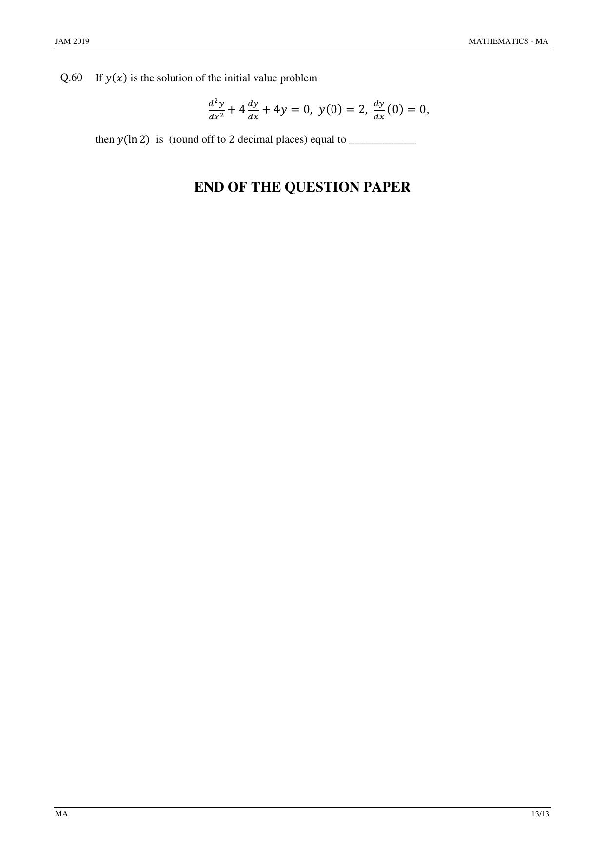 JAM 2019: MA Question Paper - Page 13