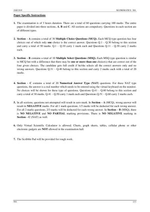 JAM 2019: MA Question Paper