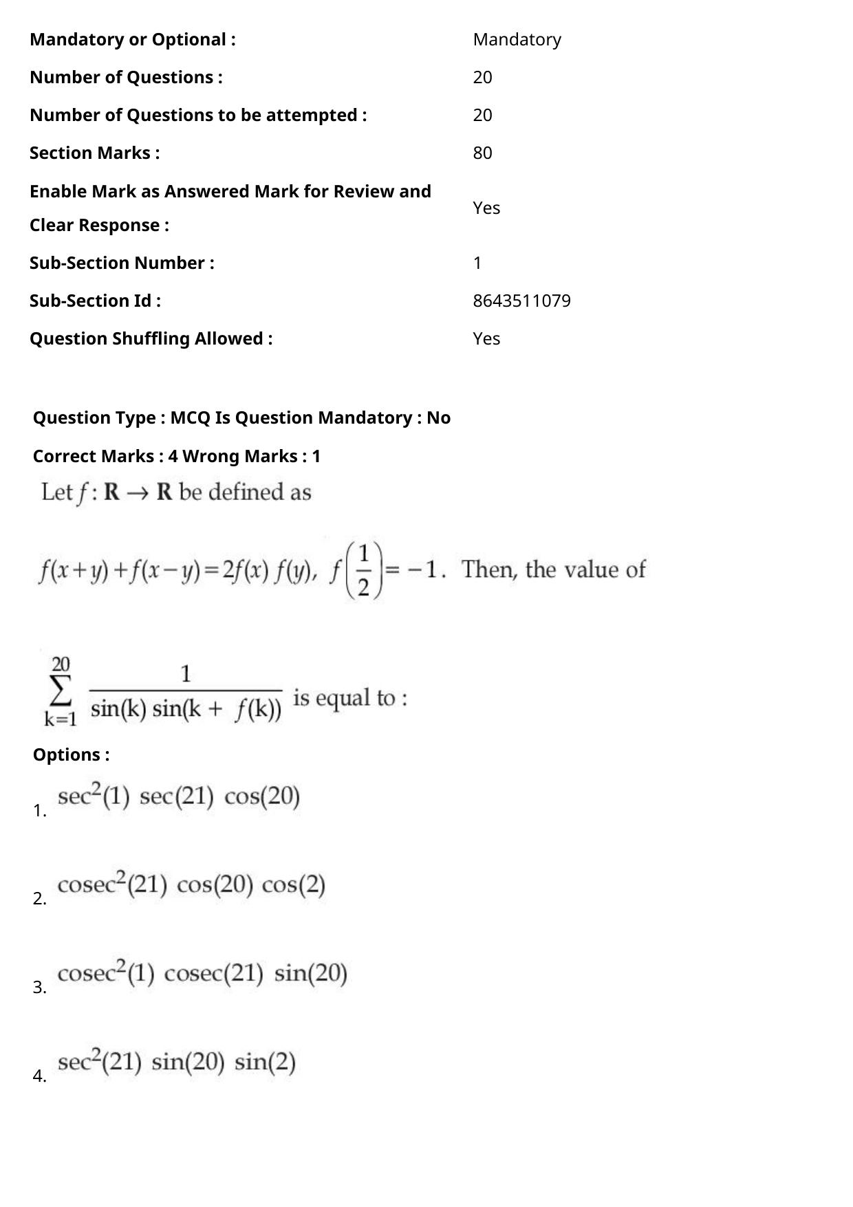 JEE Mains 2021: BTech Marathi (Shift 2) 27-07-2021 Question Paper - Page 84