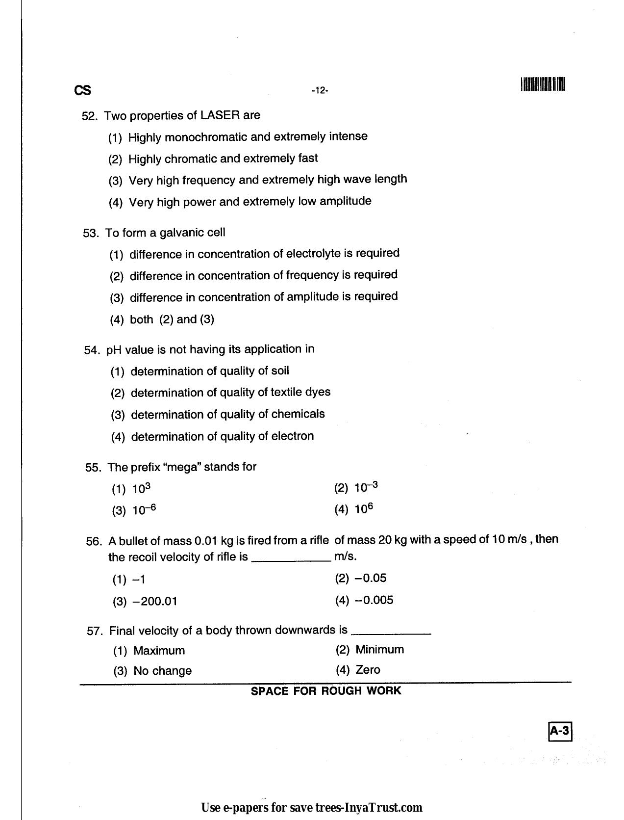 Karnataka Diploma CET- 2013 Computer Science and Engg / Information Science Engg Question Paper - Page 12