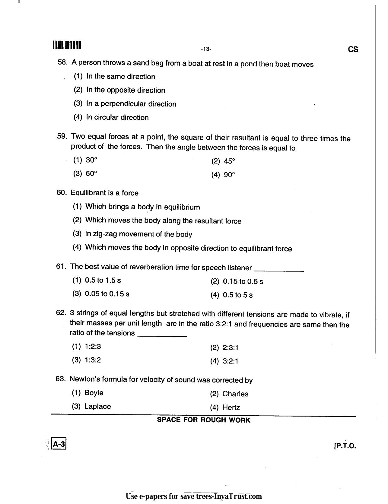 Karnataka Diploma CET- 2013 Computer Science and Engg / Information Science Engg Question Paper - Page 13