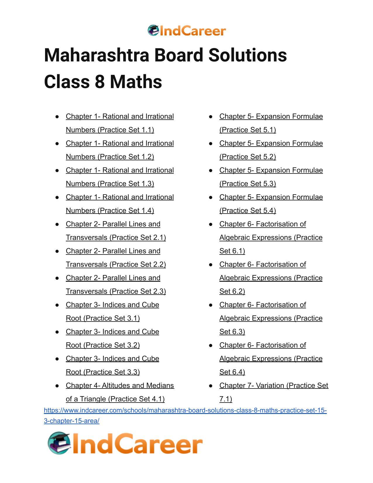 Maharashtra Board Solutions Class 8-Maths (Practice Set 15.3): Chapter 15- Area - Page 7