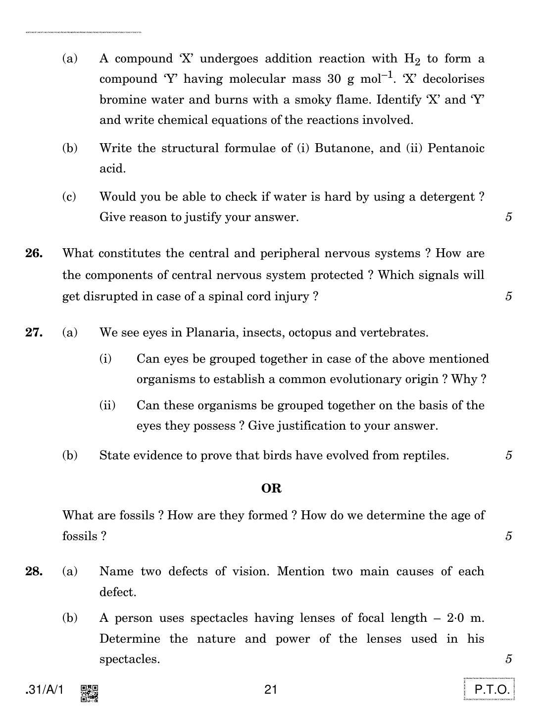 CBSE Class 10 31-C-1 - Science 2020 Compartment Question Paper - Page 21