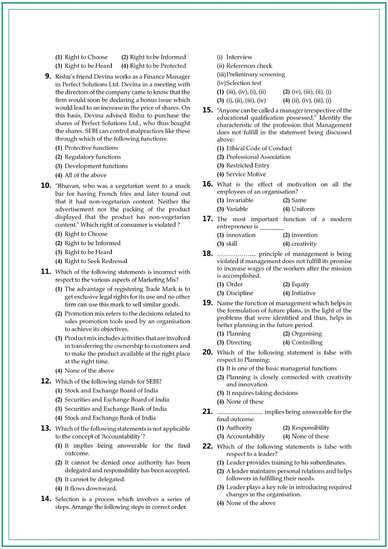 CUET UG Business Studies Sample Paper 5 - Page 2