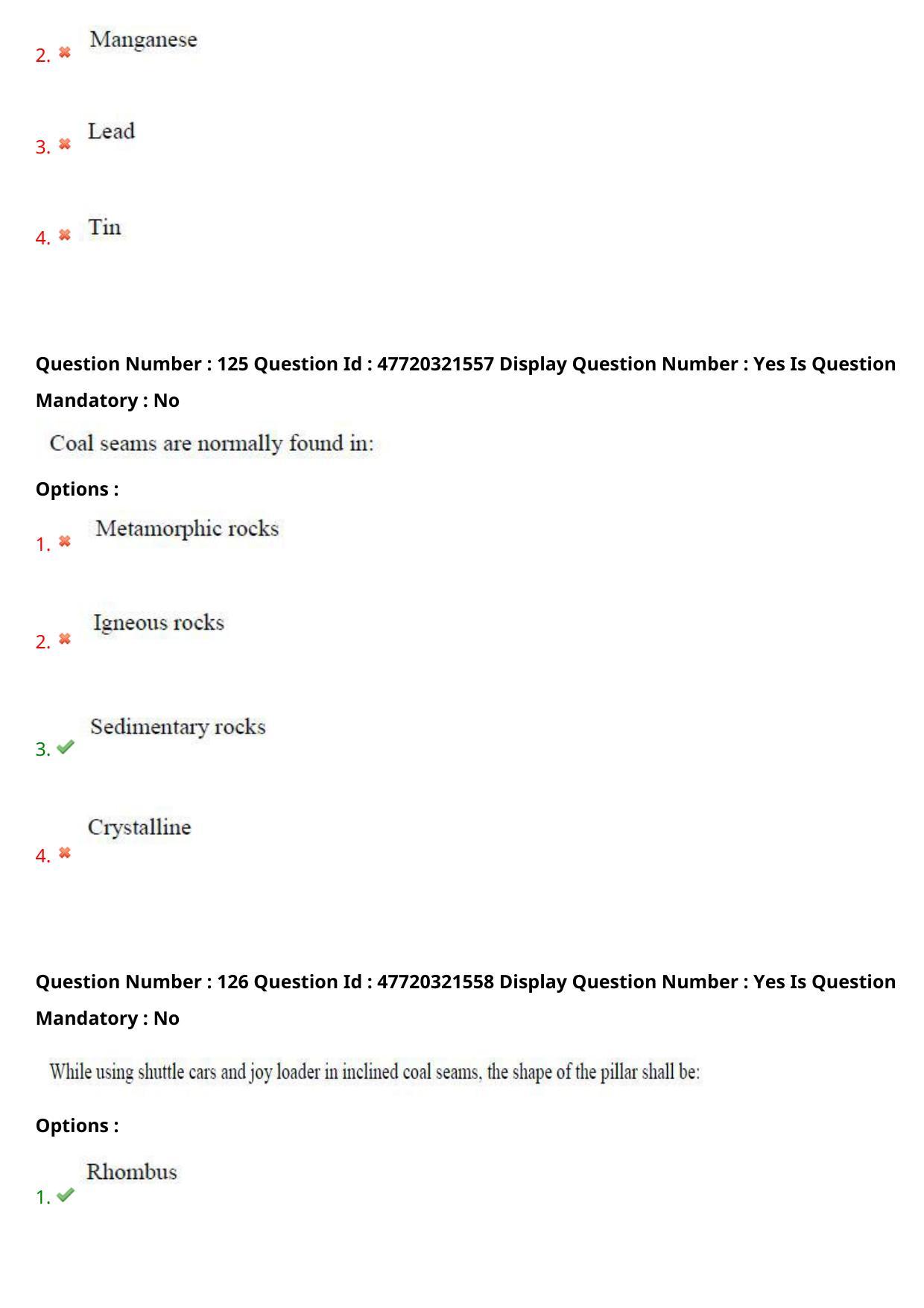 AP ECET 2021 - Mining Engineering Question Paper With Preliminary Keys Shift2 - Page 66