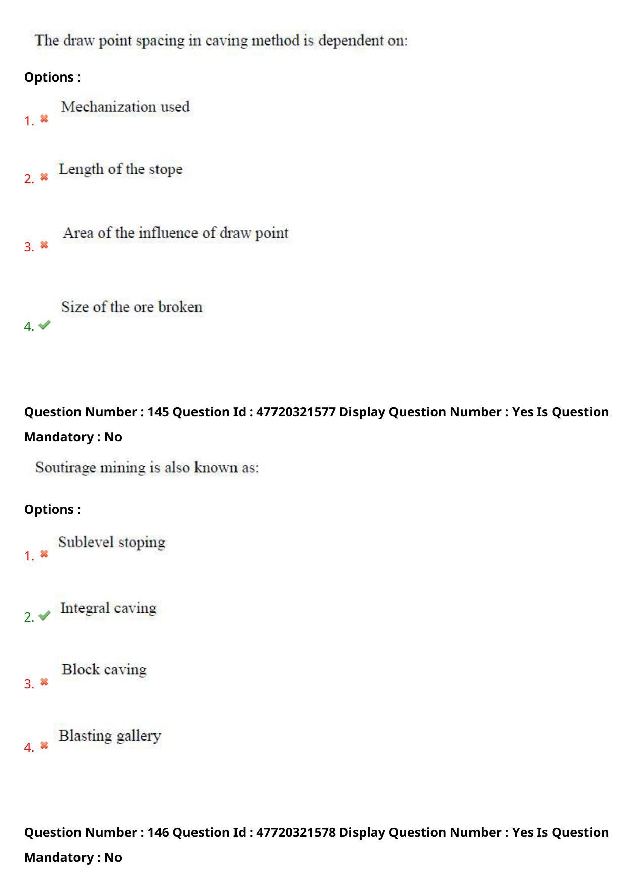 AP ECET 2021 - Mining Engineering Question Paper With Preliminary Keys Shift2 - Page 76