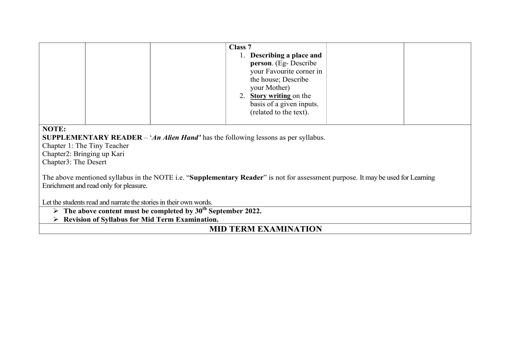 Edudel Class 7 (L-1) English Syllabus - Page 6